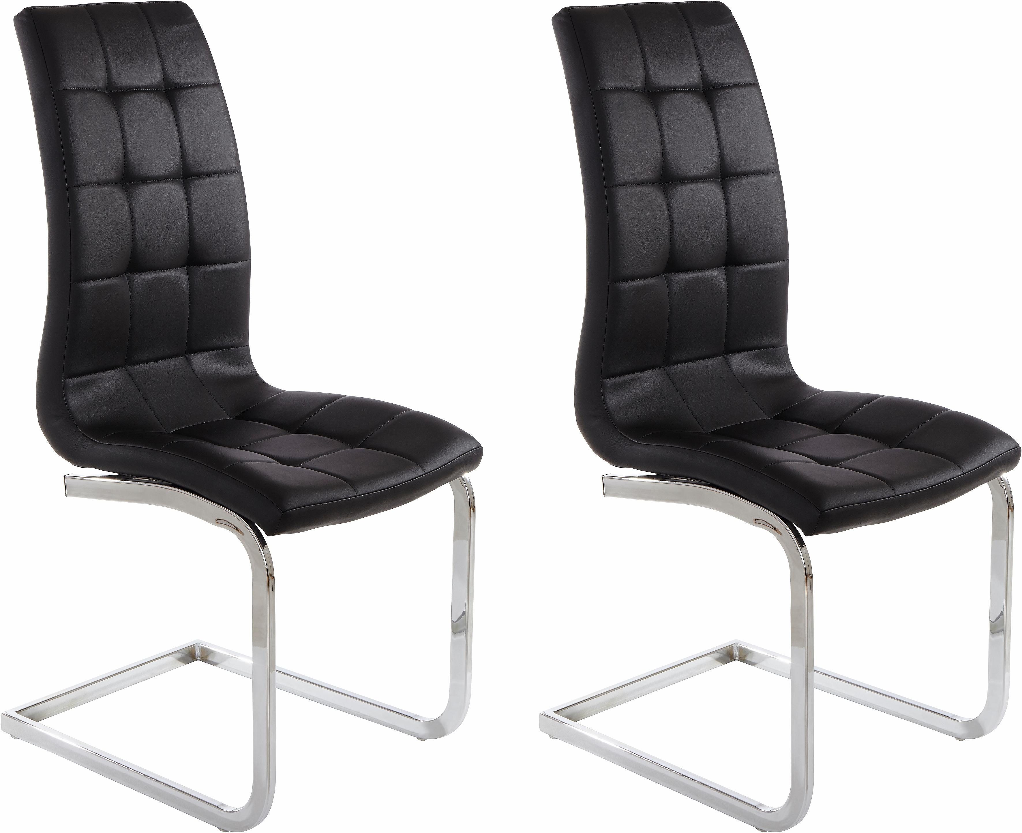 OTTO home Freischwinger Lola (Set, 2 St), 2 oder 4 Stück, Bezug in Kunstleder oder Samtsoff, chrom Metallgestell
