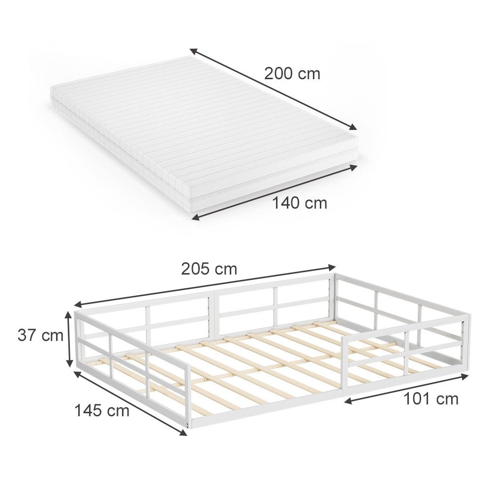 VitaliSpa® Kinderbett Minno, Weiß, 140x200 mit Matratze günstig online kaufen