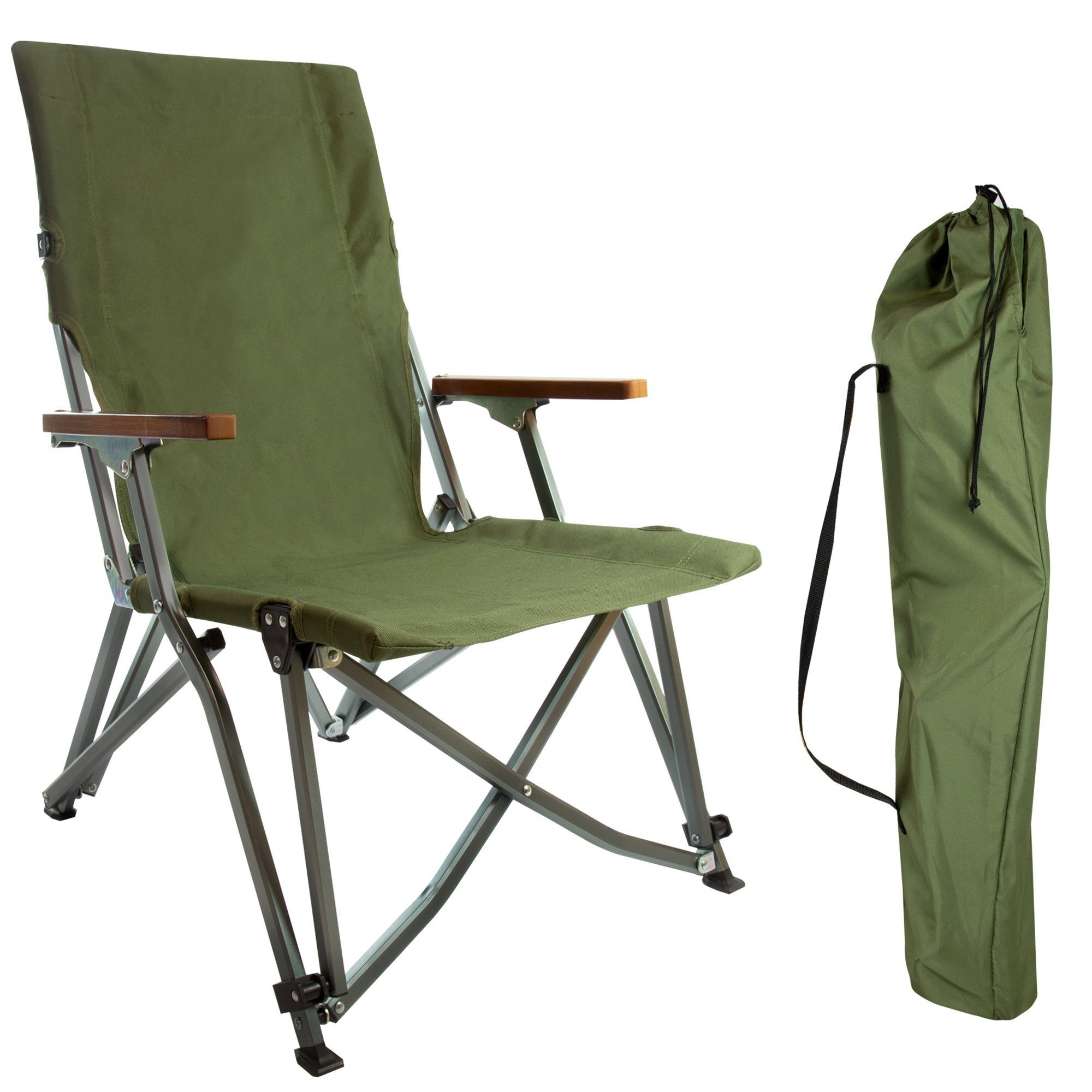 Campingstuhl osoltus Faltsessel Lounge Low Campingstuhl Bergen Alu eloxiert oliv