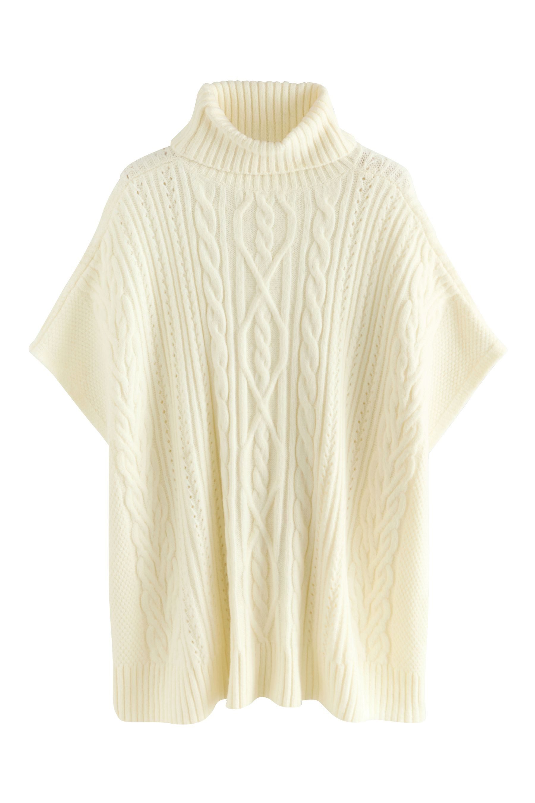 Next Strickponcho Rollkragenponcho mit Zopfmuster (1-tlg) günstig online kaufen