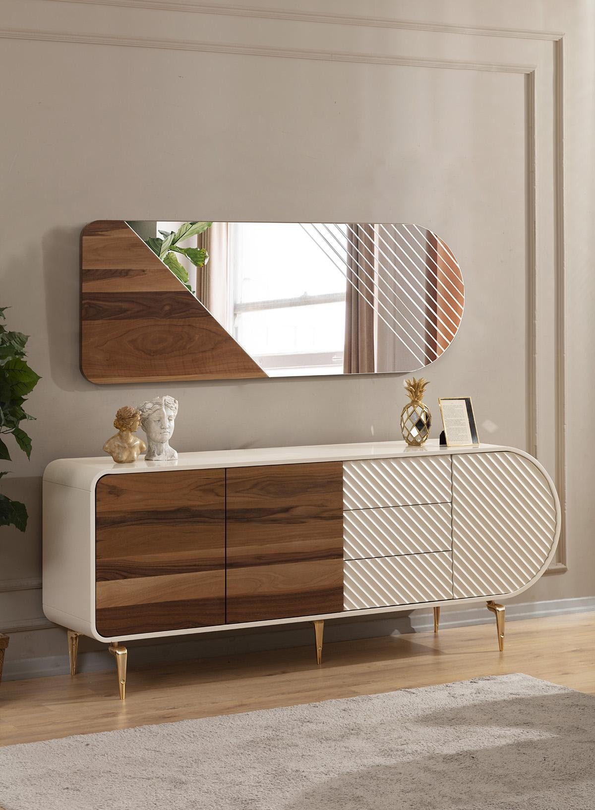 JVmoebel Esszimmer-Set Esszimmer Luxus Essgruppe Sideboard), Europa 4x Esstisch 6tlg, (6-St., + Stühle 1x in Made Stühle + Esstisch 1x Garnitur Weiß Tisch Set