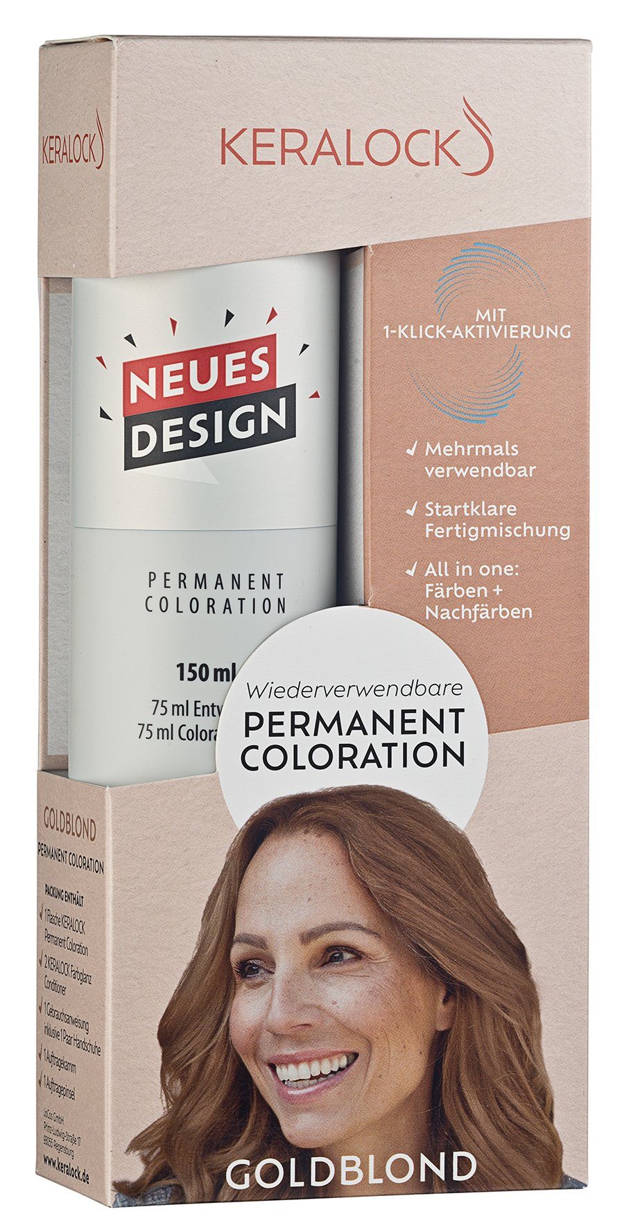 Keralock Coloration Wiederverwendbare Haarfarbe Goldblond