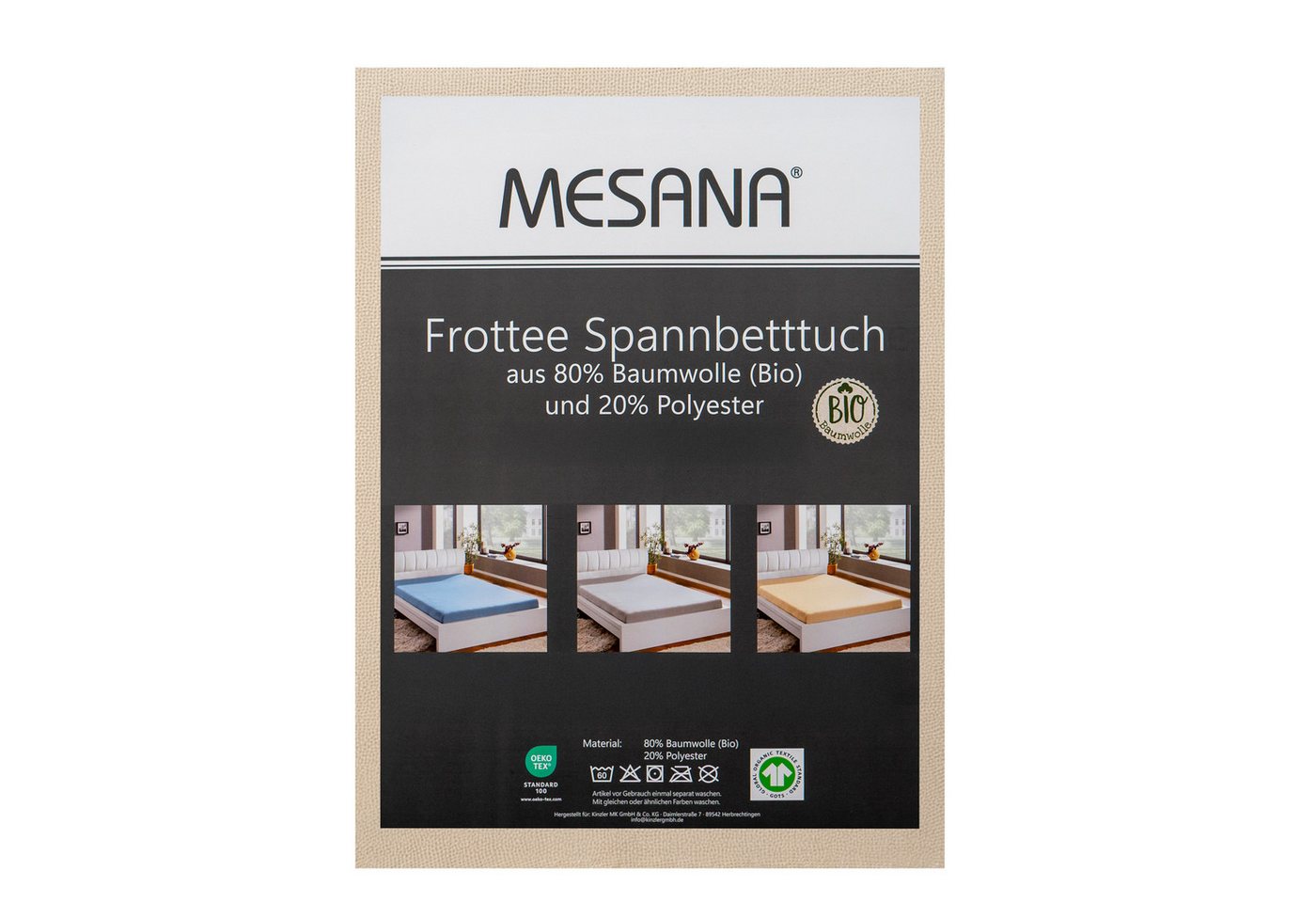MESANA Spannbettlaken Frottee, Baumwolle, Gummizug: rundum, (1 Stück), unifarben