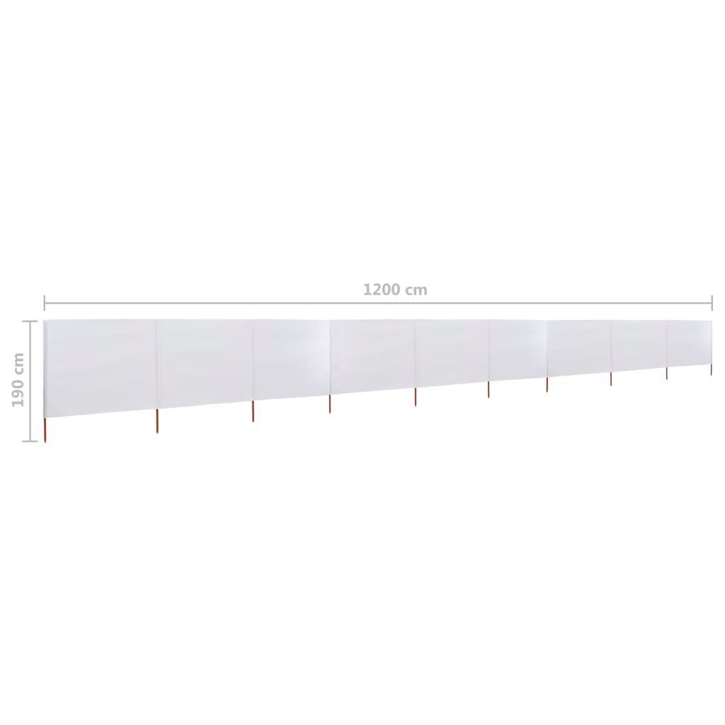 vidaXL Sonnensegel, 9-teiliges Windschutzgewebe 1200 x 160 cm Sandweiß