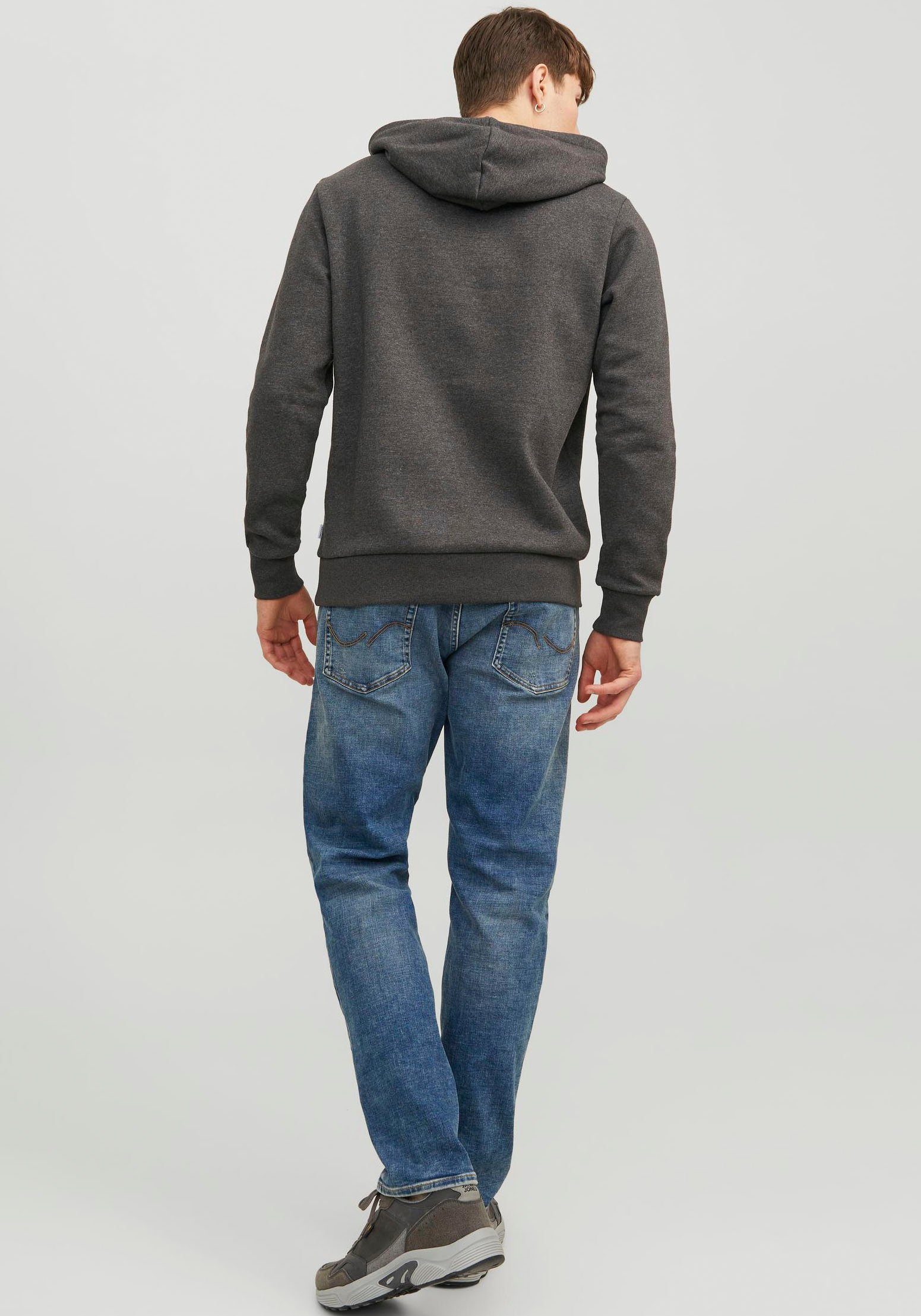 & COL 23/24 Jones NOOS Jack HOOD SWEAT Grey Melange Kapuzensweatshirt JJELOGO 2 Dark