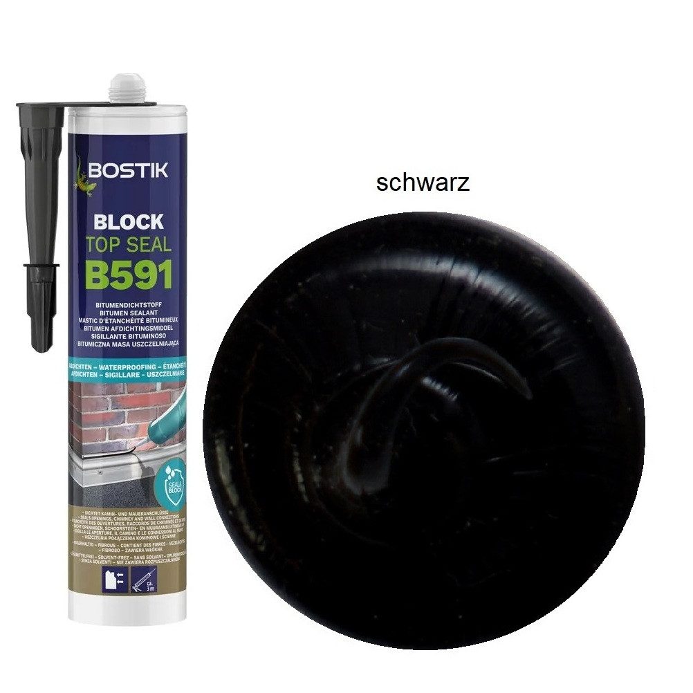 Dichtstoff Bostik Block B591 Top Seal Bitumen Dichtstoff 300ml Kartusche schwarz