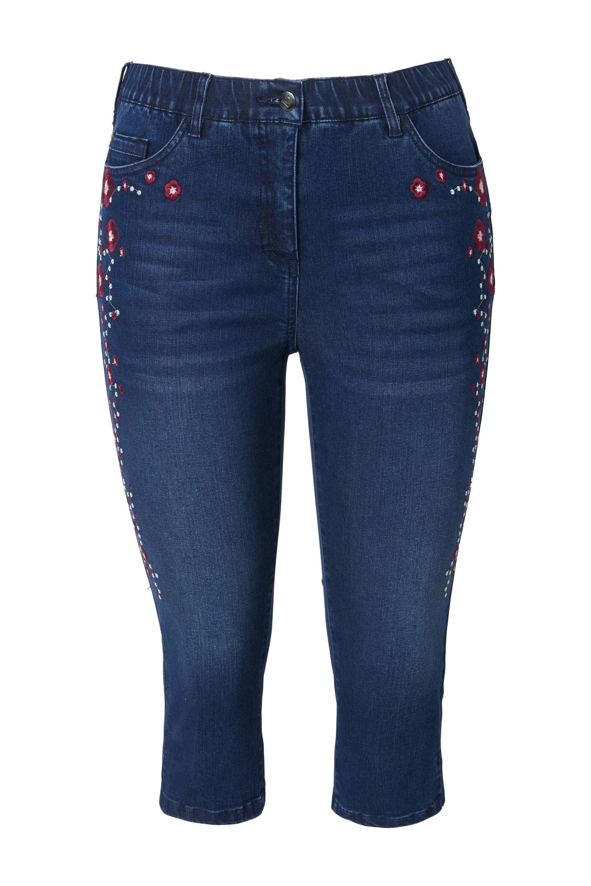 Ulla Popken Funktionshose Caprijeans Sarah Trachten-Stickerei günstig online kaufen