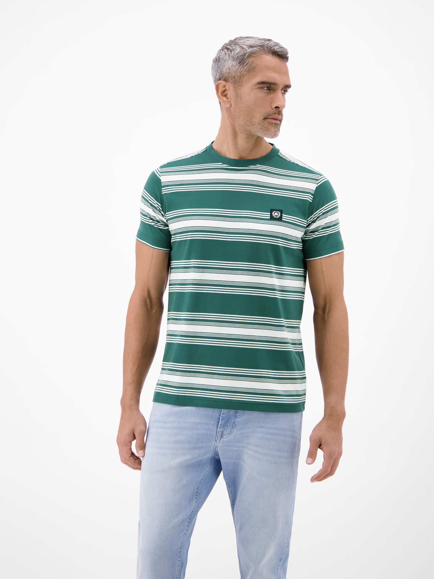 LERROS T-Shirt T-Shirt im Streifenlook mit O-Neck