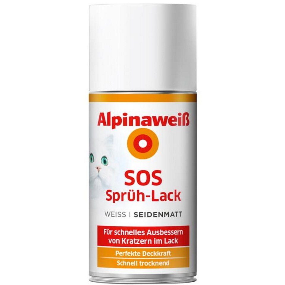 SOS weiß Alpinaweiß ml 150 Alpina Seidenmatt Sprühlack