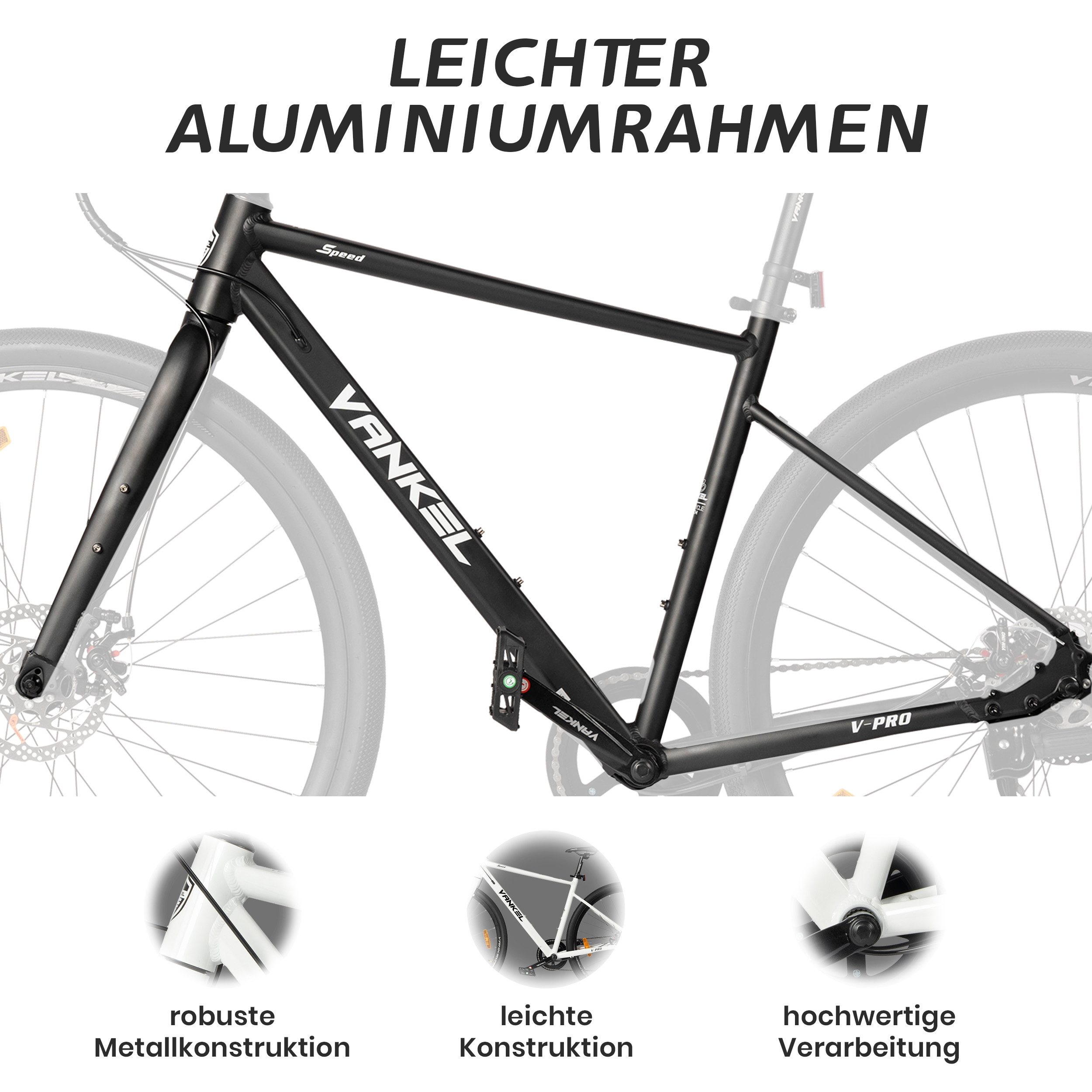 Vankel 28-inch Mountain Bike 700C with Shimano for Men and Women, Shimano RD-TZ500 Rear Derailleur, Derailleur Gears, Road Bike for Men & Women – Lightweight, Comfortable