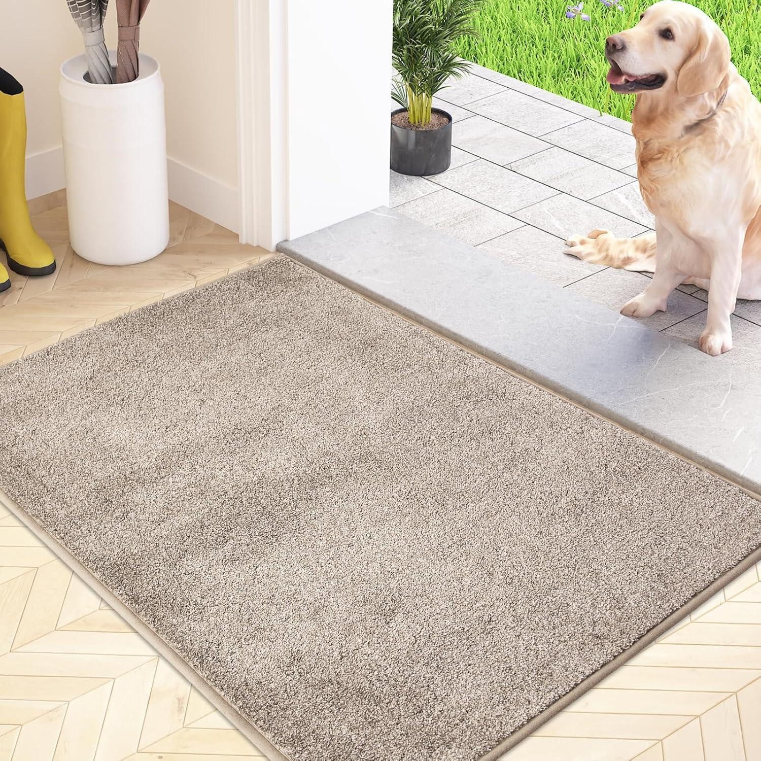 LuxusKollektion Fußmatte Schmutzfangmatte rutschfest waschbar 60x90cm Beige Sauberlaufmatte