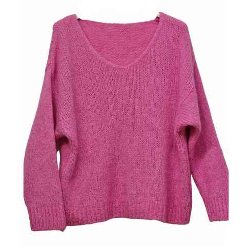 Charis Moda V-Ausschnitt-Pullover Pullover gerader Schnitt V-Ausschnitt