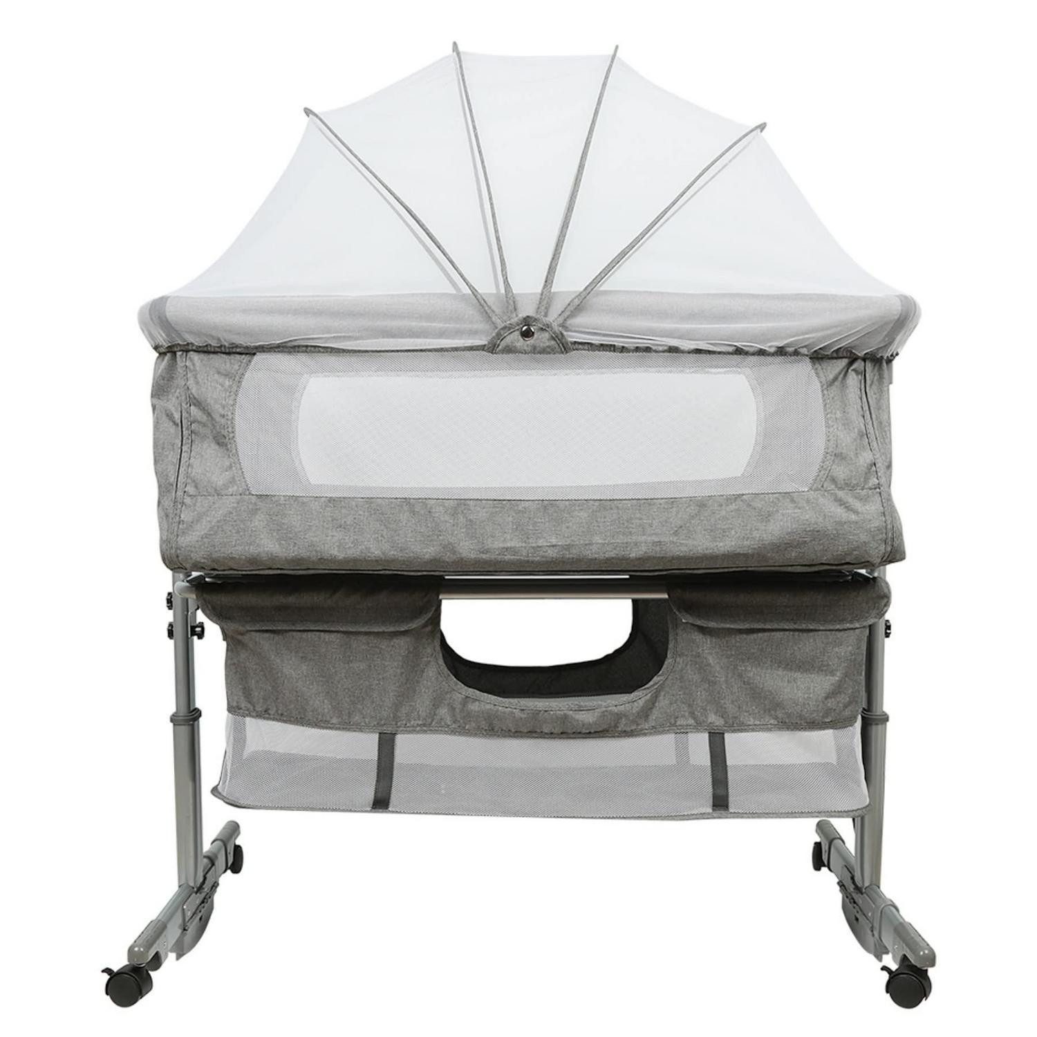 LuxusKollektion Kinderbett Beistellbett 3in1 grau 92x58cm
