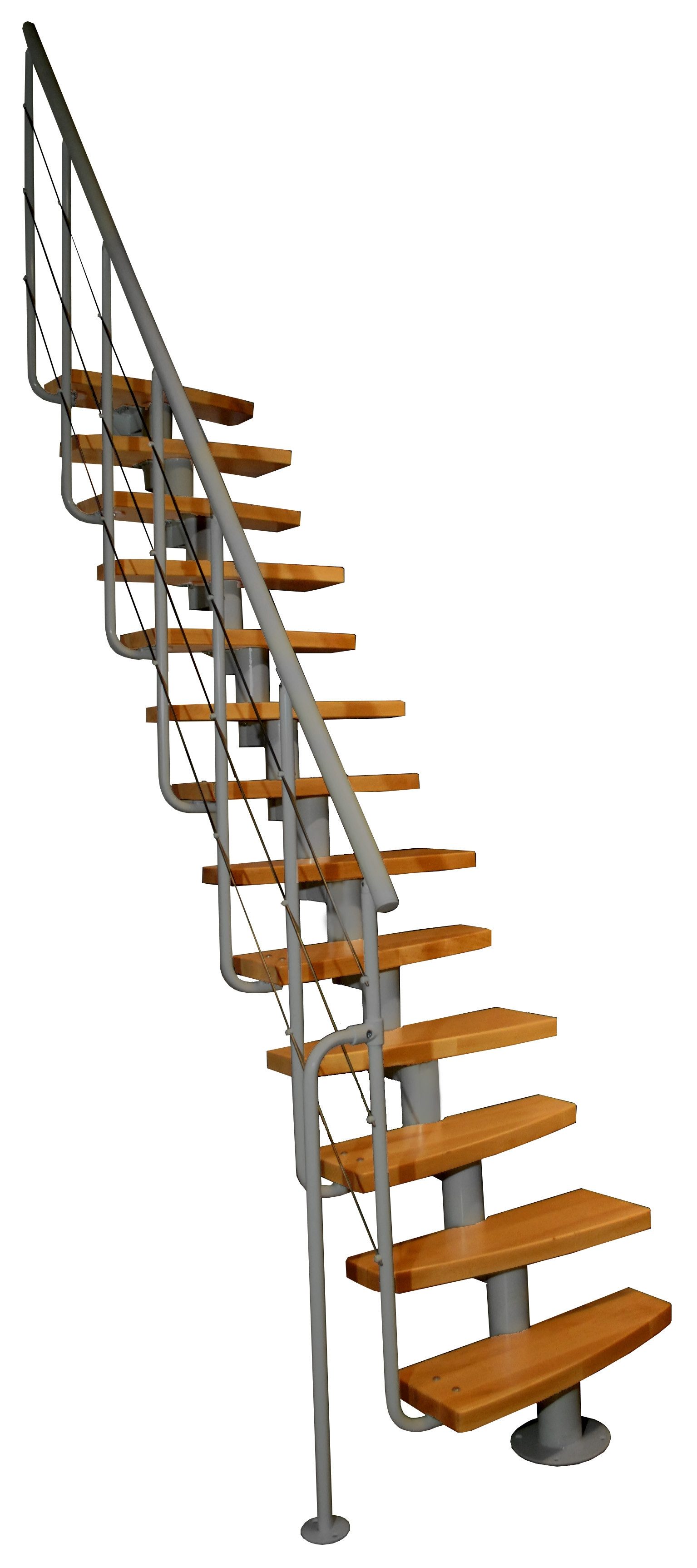 Starwood Mittelholmtreppe Mittelholmtreppe MINI Plus - Raumspartreppe aus Stahl mit Geländer