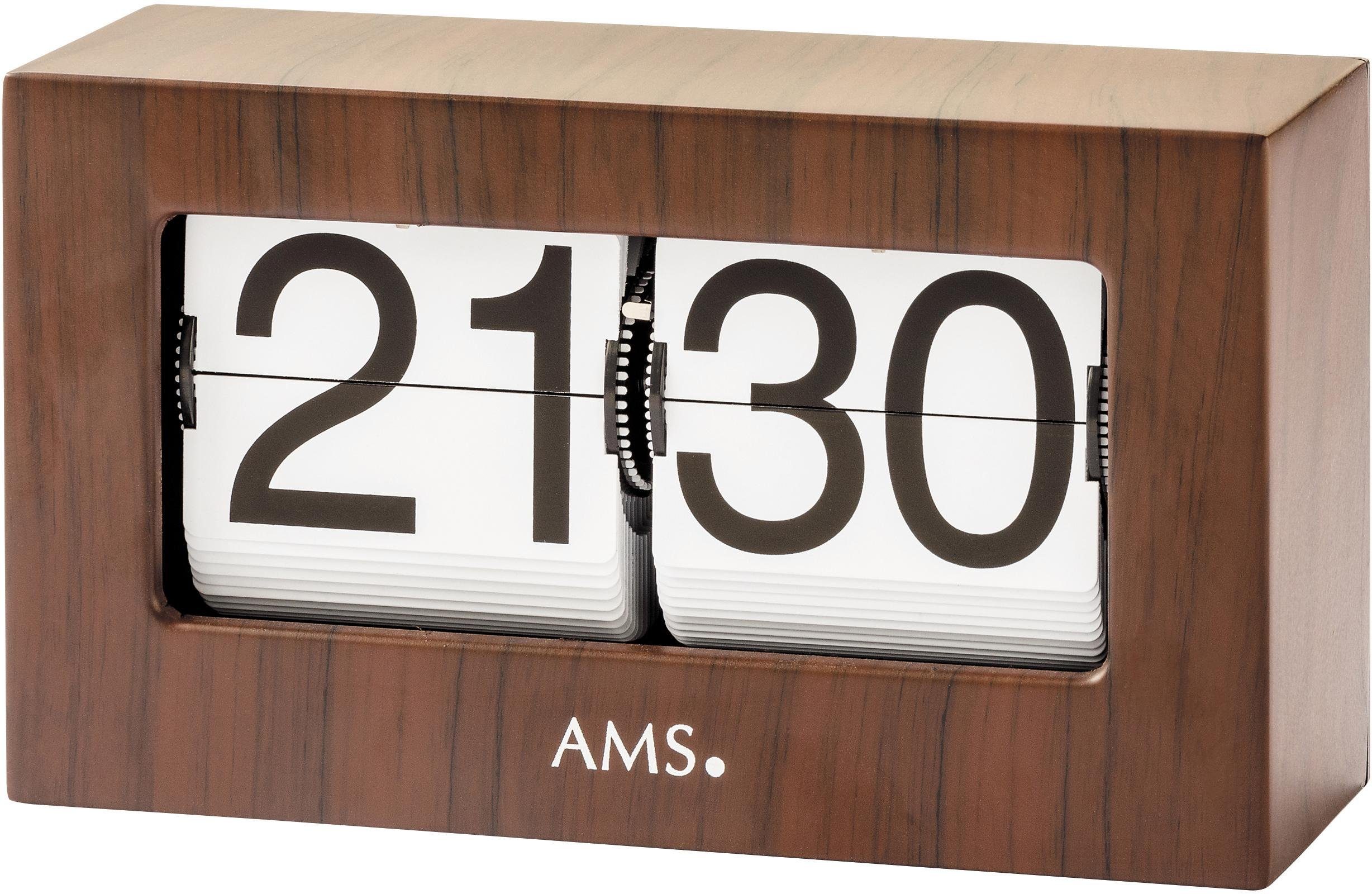 AMS Tischuhr T1177 Quarzuhr, Büro, Wohnzimmer, Esszimmer, Holzoptik