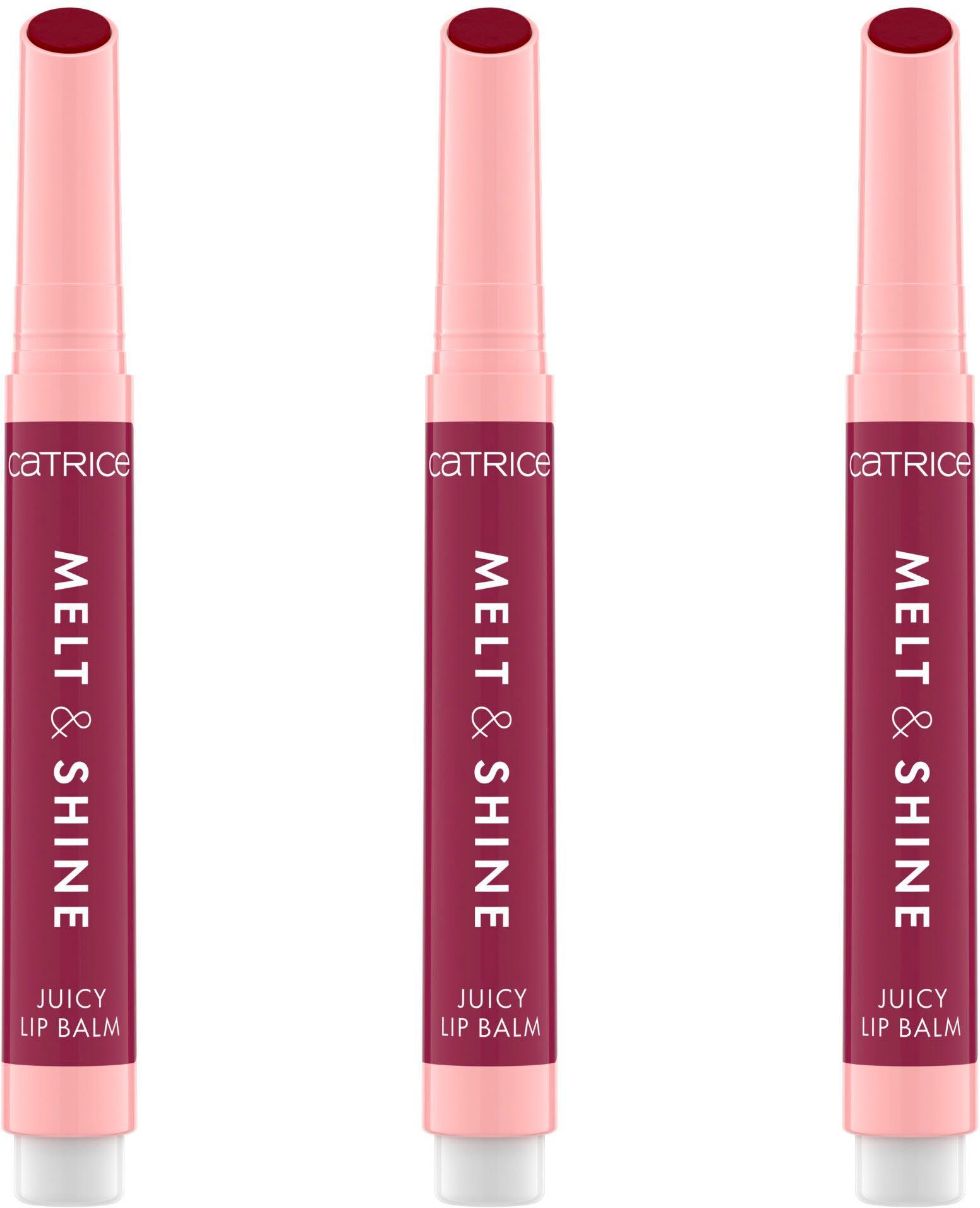 Catrice Бальзам для губ Melt & Shine Juicy Lip Balm, 3-tlg., mit weicher Textur