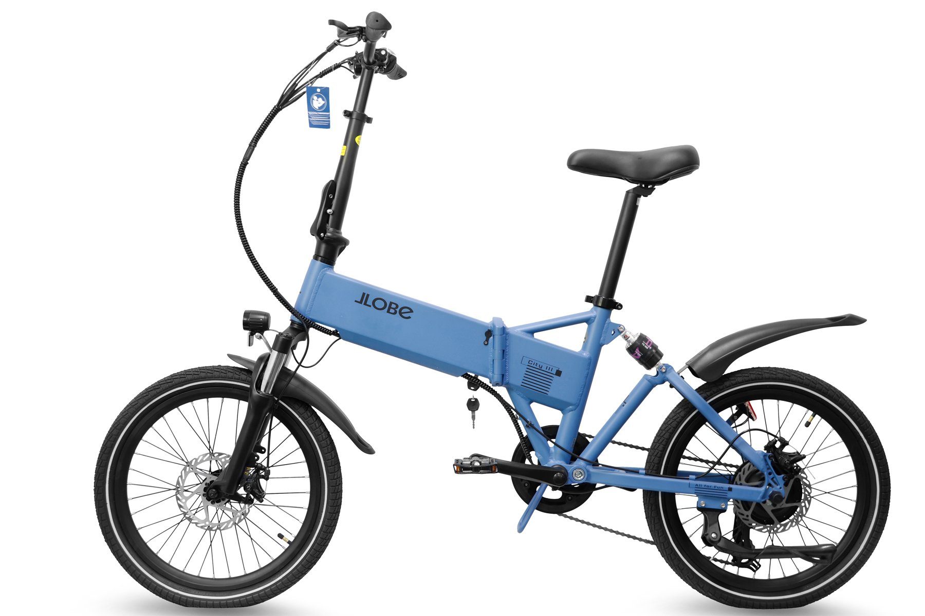 LLobe E-Bike Falt-E-Bike 20" City III blau 10,4 Ah, 7 Gang, Heckmotor,  374,40 Wh Akku