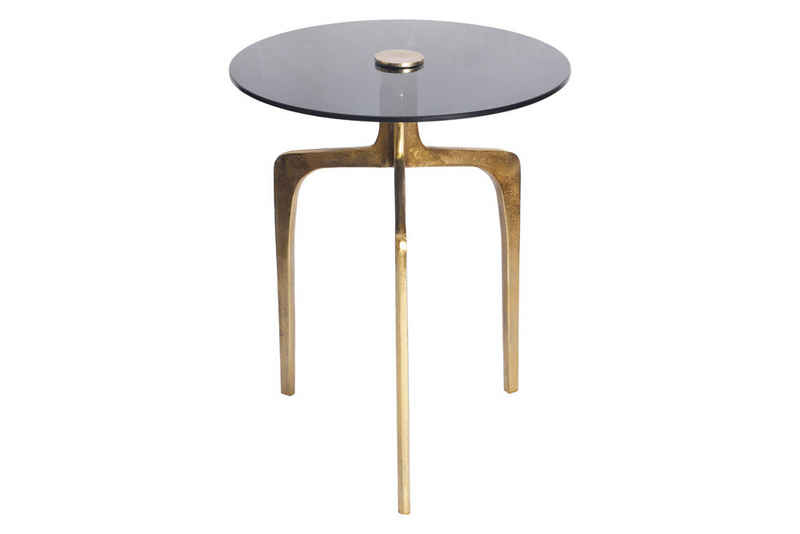 riess-ambiente Beistelltisch ABSTRACT Ø60cm messing gold / schwarz (Einzelartikel, 1-St), Wohnzimmer · Metall · rund · handmade · Nachttisch · Modern Design