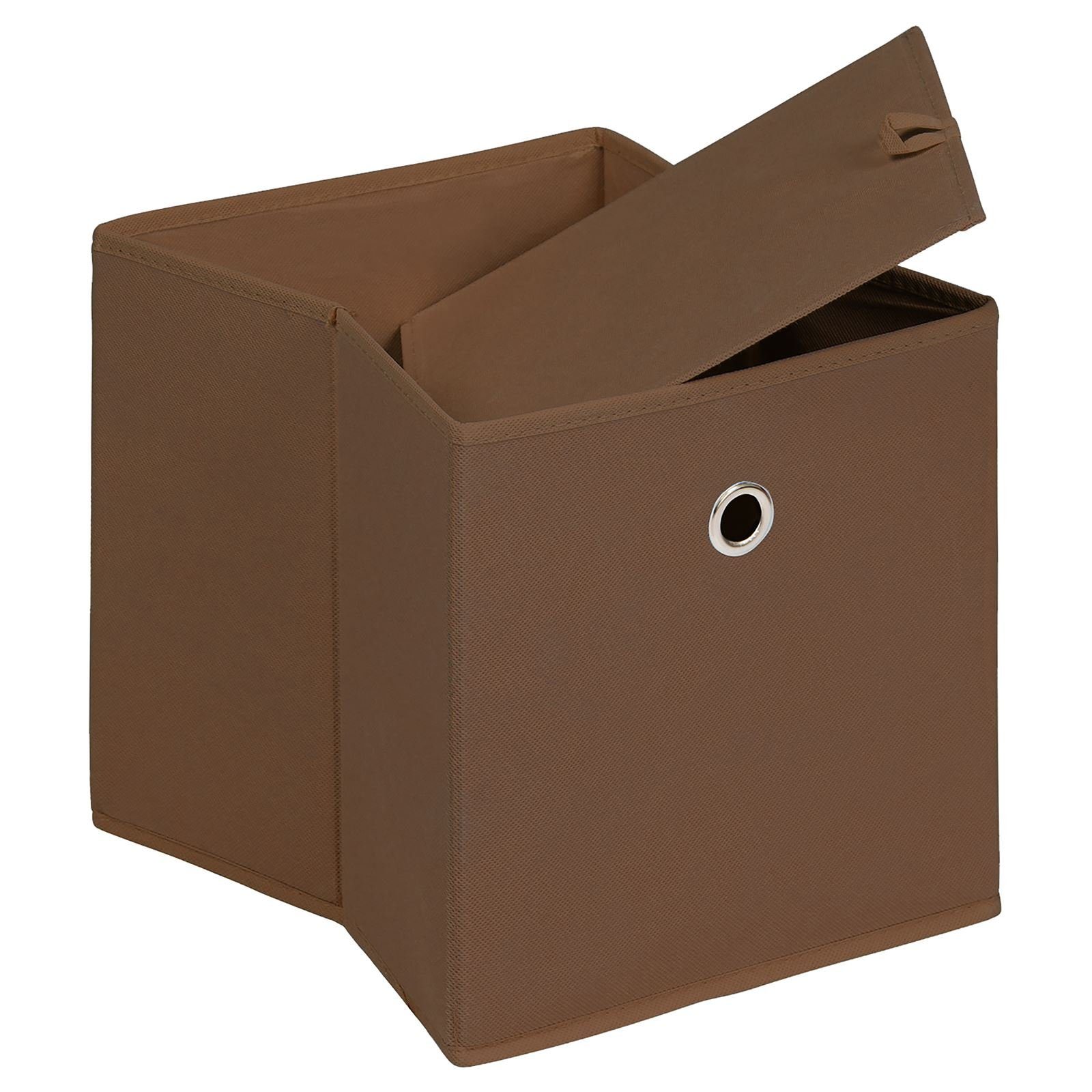 IDIMEX Aufbewahrungsbox ELA (Set), Aufbewahrungsboxen im 2er Set, Regalboxen mit Griff 27x27cm braun