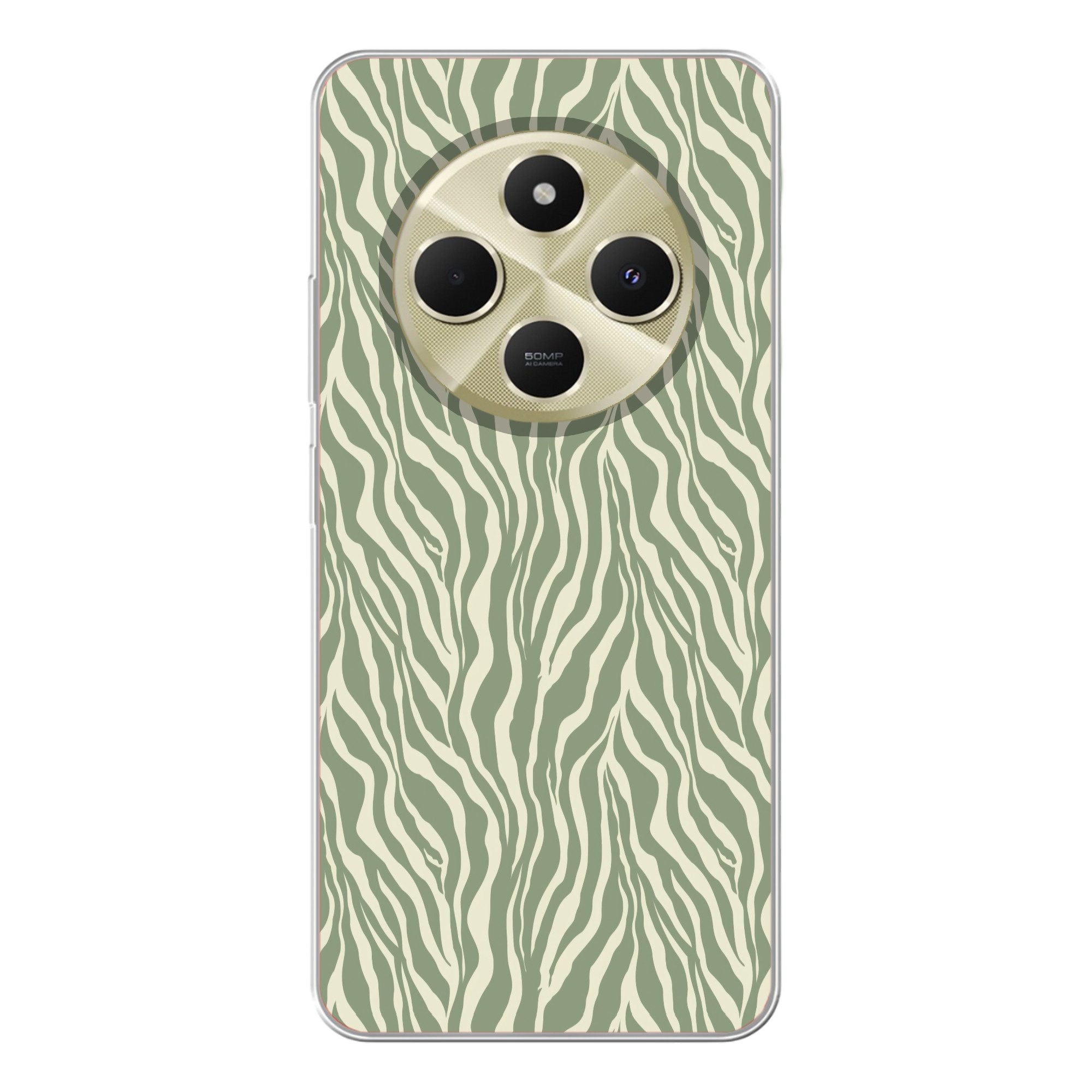 MuchoWow Handyhülle für Xiaomi Redmi 14C Zebra - Motiv - Grün, Handy Case, Silikon, Bumper Case Dünn