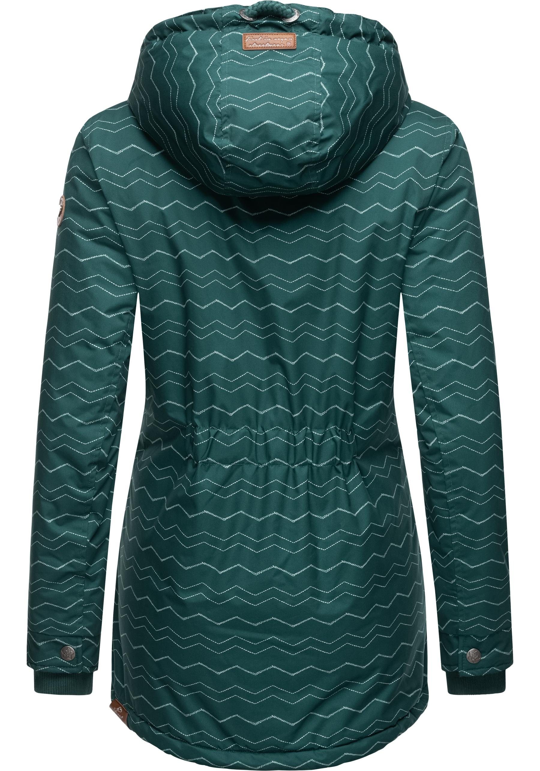 Ragwear Winterjacke Zuzka Winter Wasserdichter Winterparka mit Teddyfleece Innenfutter