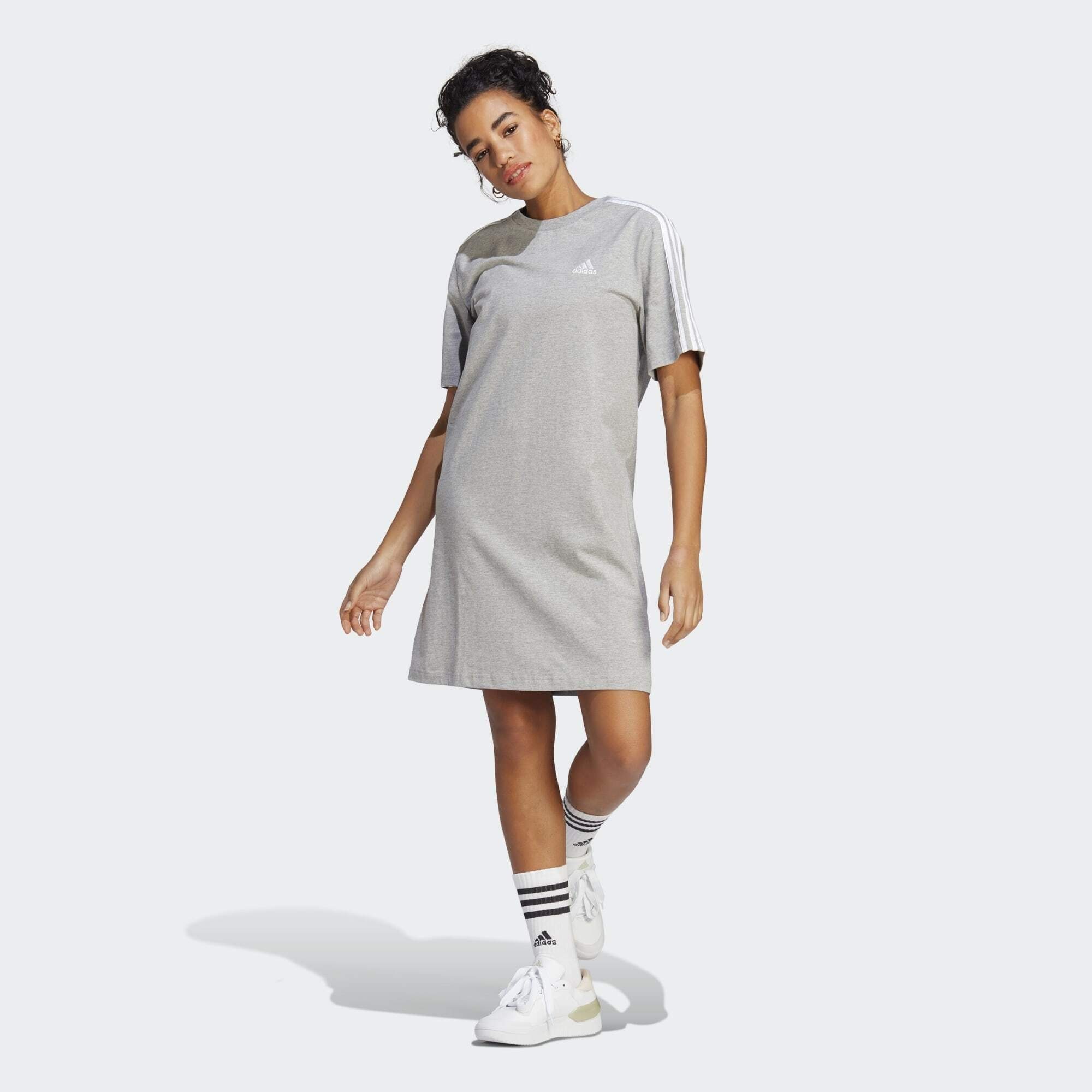 adidas Sportswear Midikleid Medium Grey Heather / White