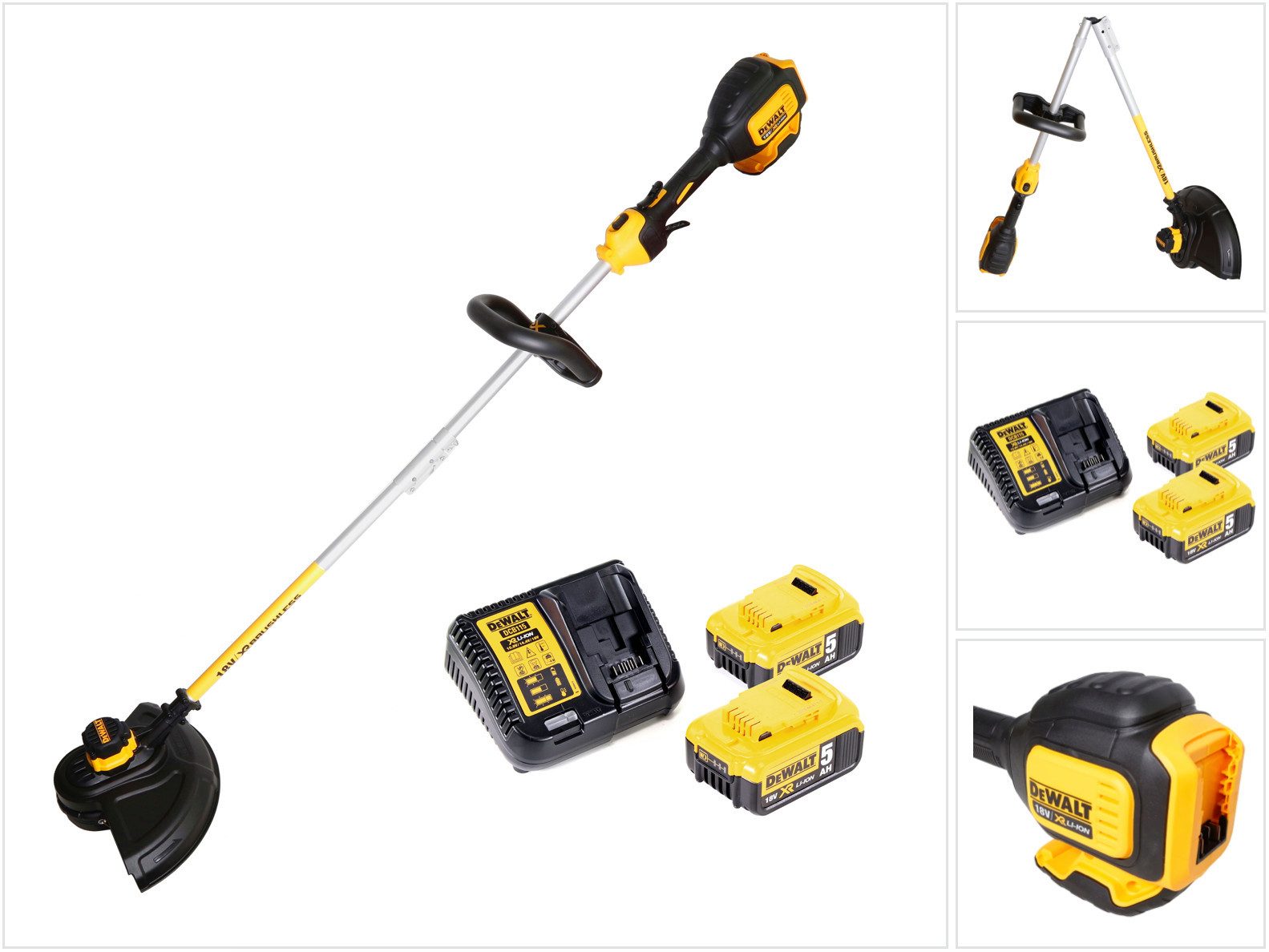 DeWalt Akku-Rasentrimmer DCM 561 PBS Akku Триммеры 18V Brushless + 2x Akku 5,0Ah + Ladeger
