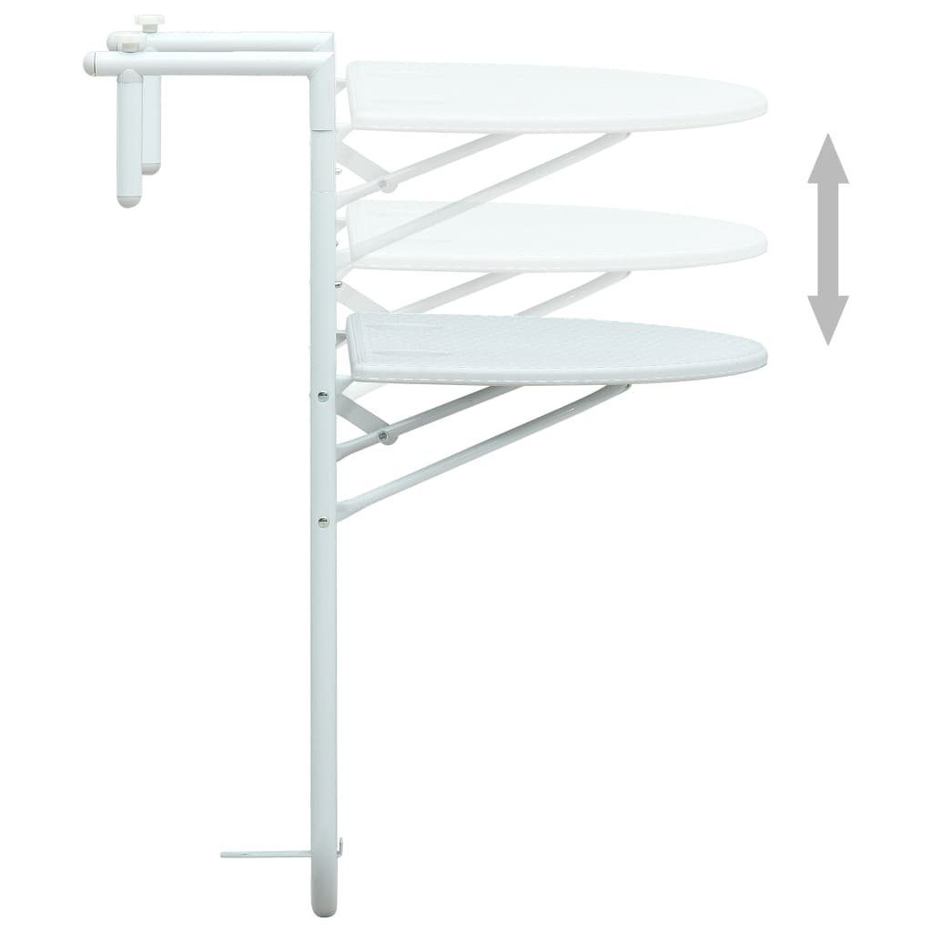 60 cm | x (1-St) 64 83,5 Kunststoff x Weiß Rattanoptik Gartentisch vidaXL Weiß Balkonhängetisch Weiß