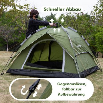 Yorbay Kuppelzelt 2 in 1 Pop Up Campingzelt doppelwandig wasserdicht UV-Schutz, (mit Heringen, Windseile und Tragetasche), für 2-3 Personen für Wandern, Trekking, Outdoor