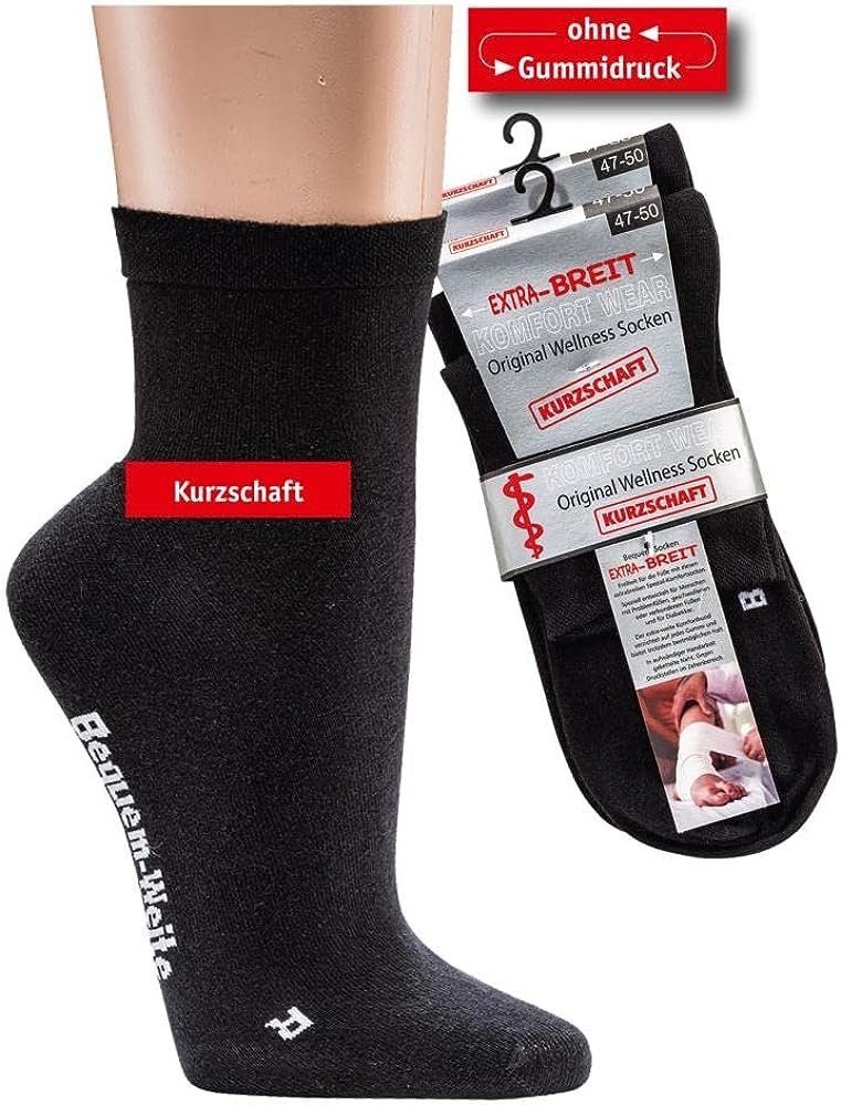 FussFreunde Gesundheitssocken 4 Paar kurze Gesundheitssocken extra bequem-weite Socken Kurzschaft (4 Paar) extra-breite Komfortsocken ohne Gummidruck – Bild 3 von 5