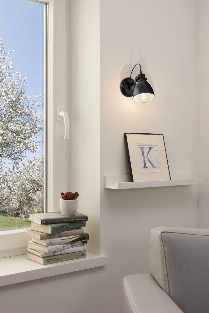EGLO Wandleuchte PRIDDY Wandlampe, Stahl, schwarz, günstig online kaufen