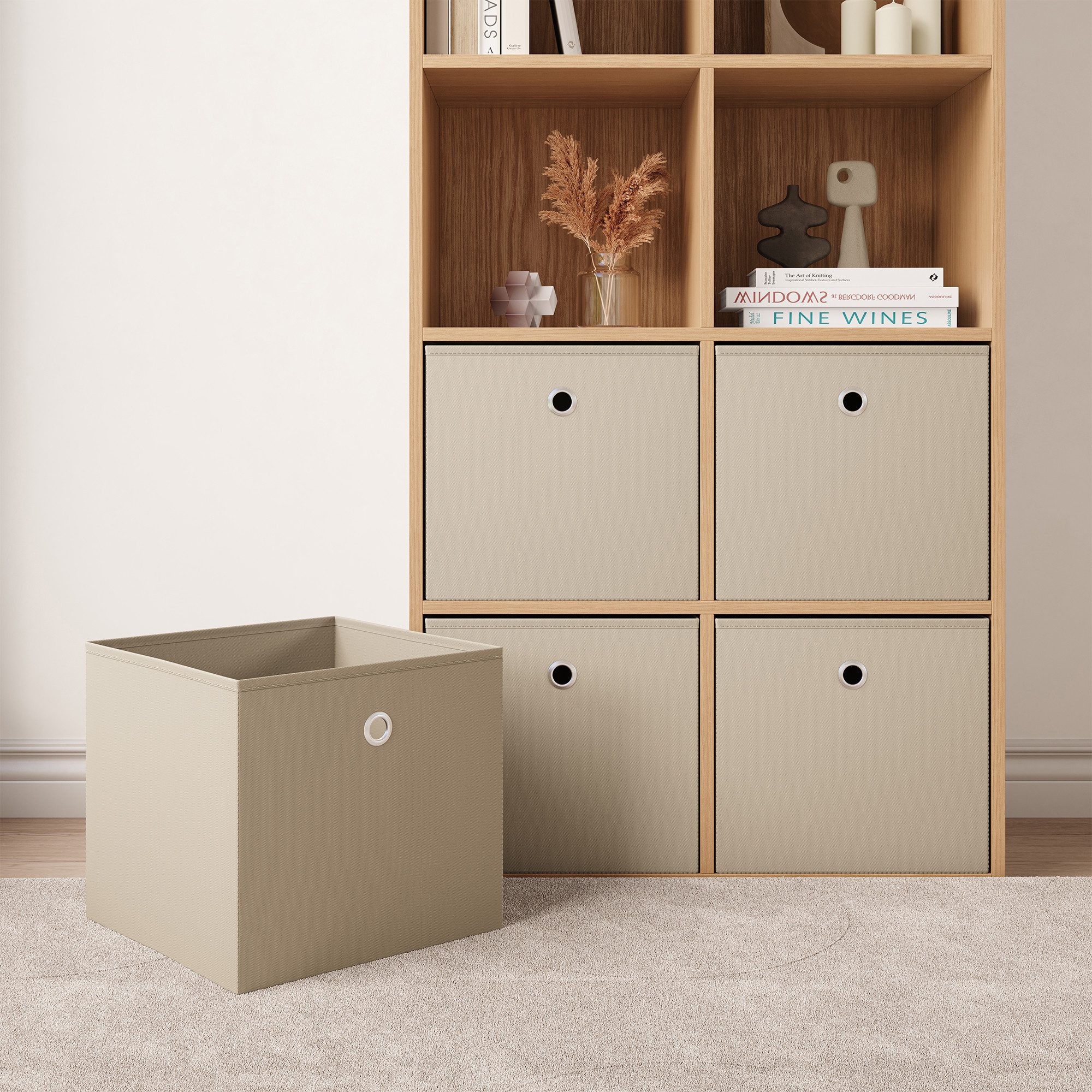 en.casa Faltbox (10 St), Virrat 10er Set Aufbewahrungsbox 30x30x28cm Beige