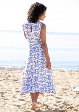 Beachtime Midikleid mit Blumendruck, aus Jersey, A-Linien-Kleid