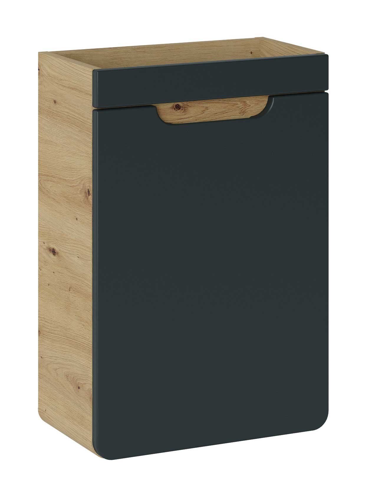 Feldmann-Wohnen Waschbeckenschrank Aruba 40x22x60cm Farbe Gold / Eiche 1-türig wählbar Craft schwarz