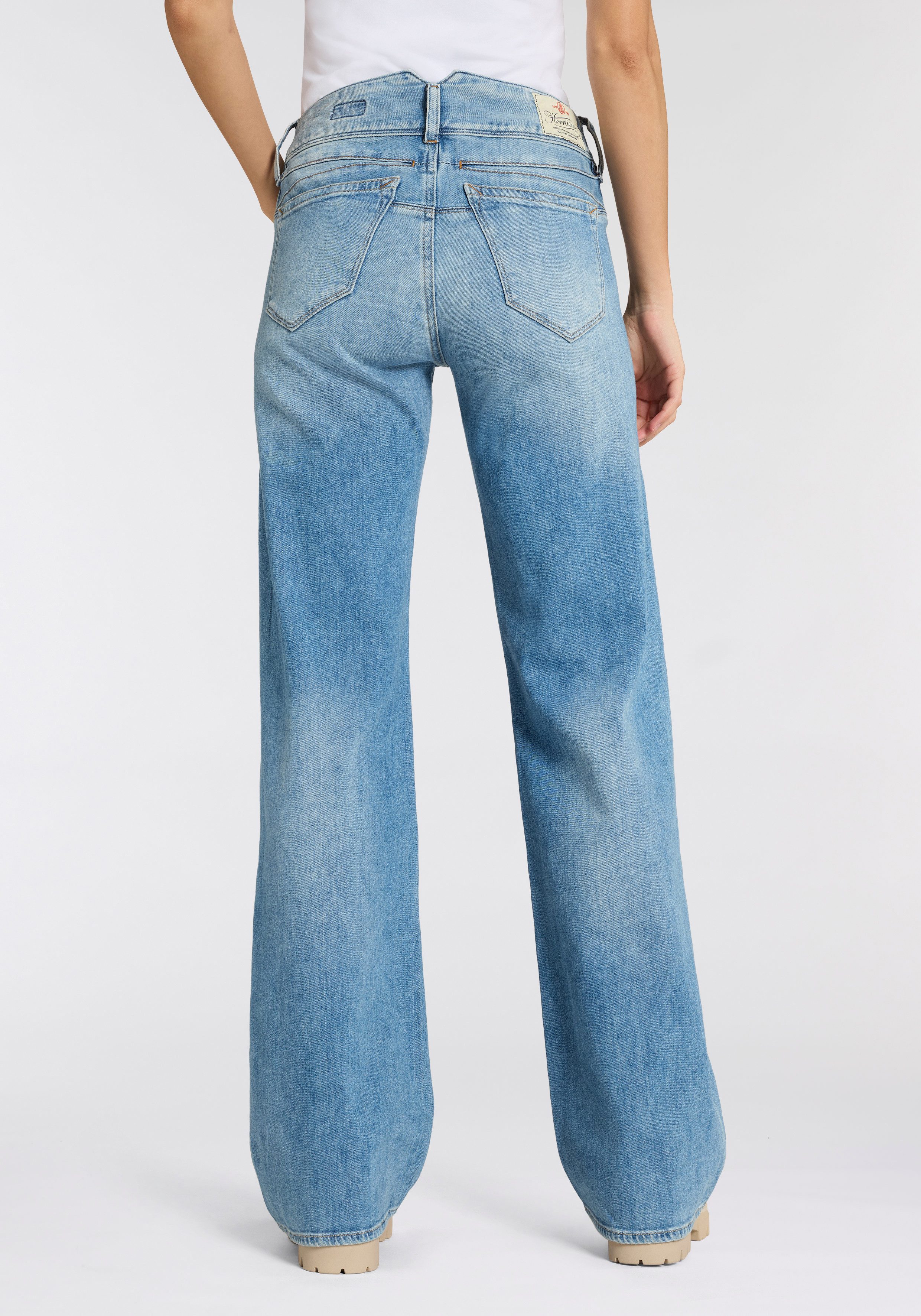 Herrlicher Straight-Jeans Prime New Denim Stretch mit Spitzbund hinten