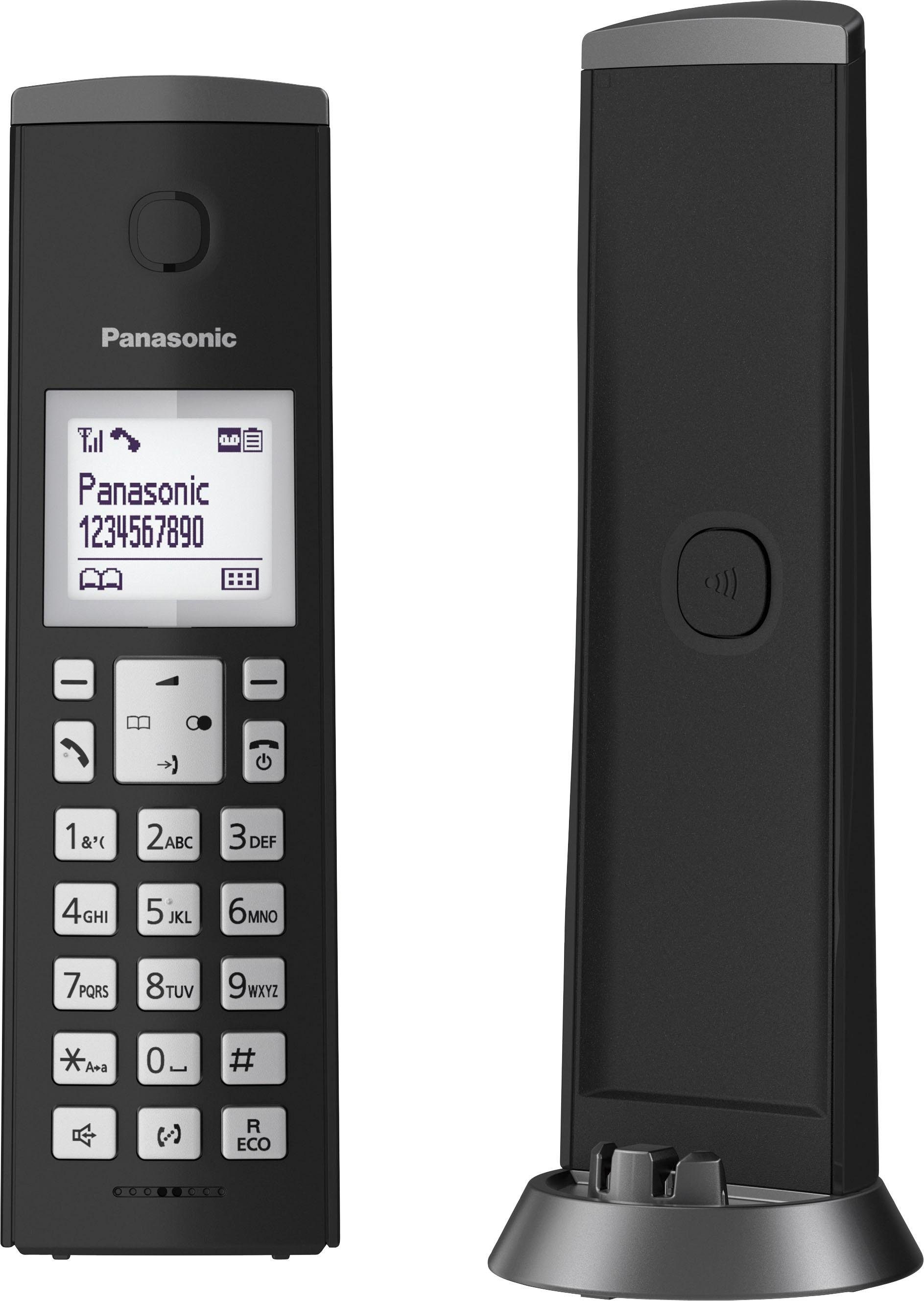 Schnurloses 4 (Mobilteile: KX-TGK220 DECT-Telefon Navigationstaste) Panasonic 1, Wege schwarz