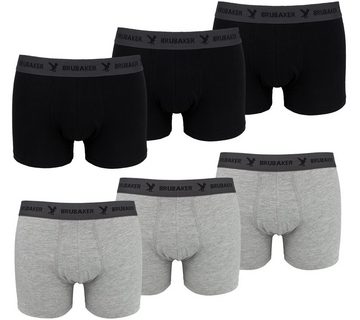 BRUBAKER Boxershorts 6er Pack Herren Retro Unterhosen - Unterwäsche für Männer (Set, 6-St) 6x Boxer Shorts - Trunks Unterhose - Weich, Sanft und atmungsaktiv