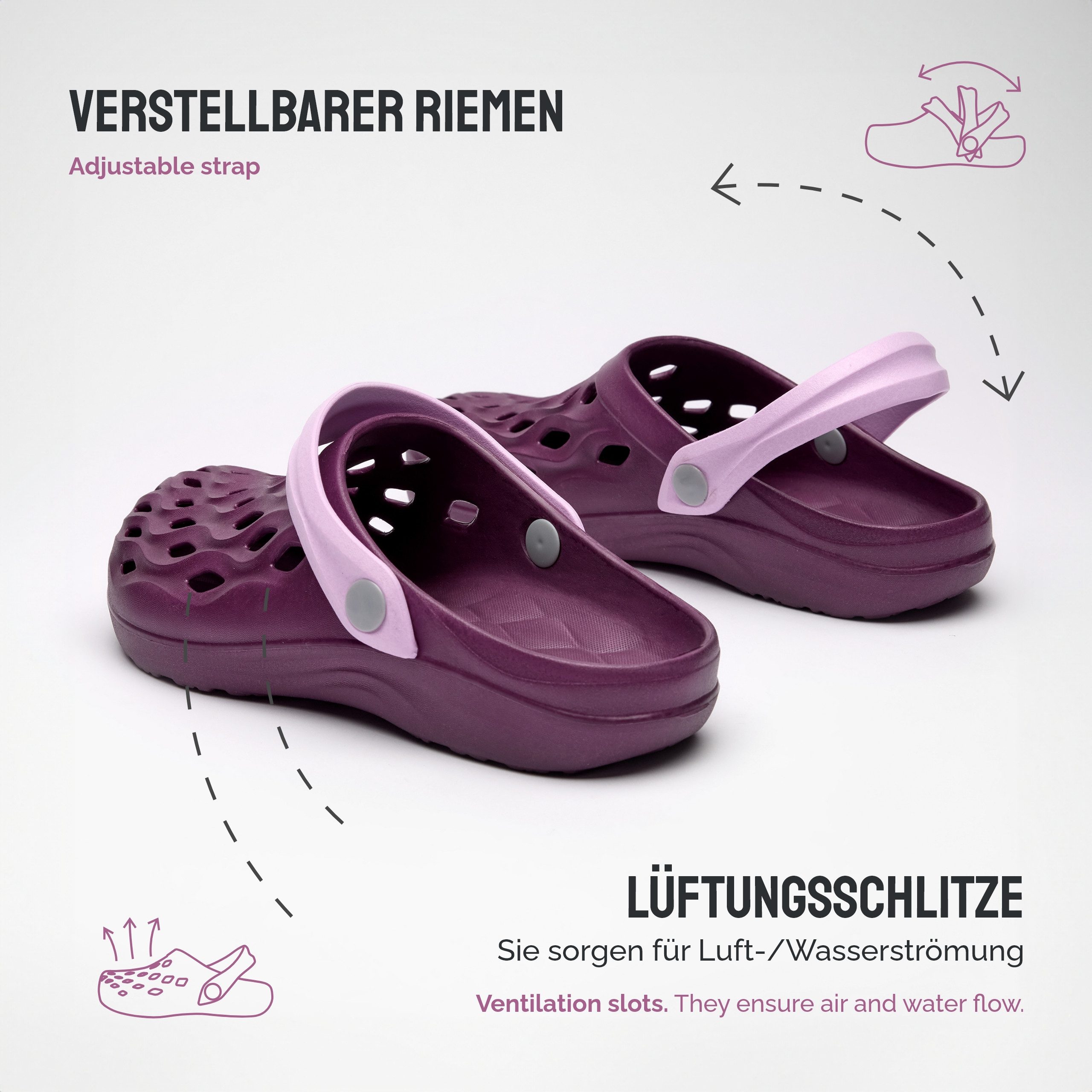 Ladeheid Damen leichte EVA Clogs Gartenclogs Gartenschuhe LACA16 Clog