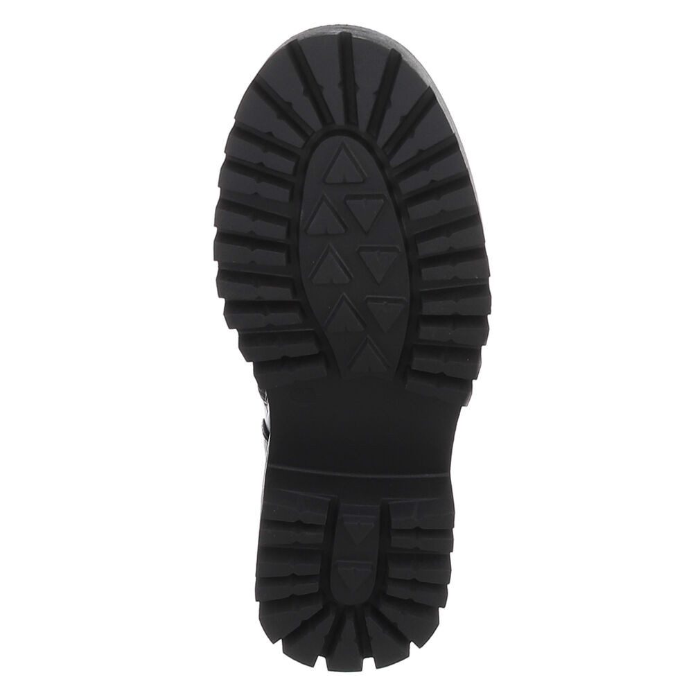 Ital-Design Damen High-Top Schnürstiefel Combat-Stil robust Plateaustiefel (92457878) Blockabsatz Stiefel in Schwarz – Bild 3 von 5
