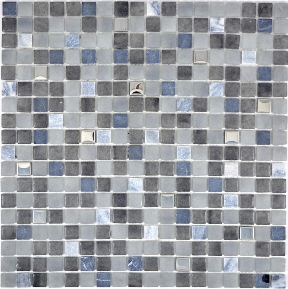 Mosaikfliesen Mosani Stein Fliesenspiegel Mosaikfliesen grau Glasmosaik