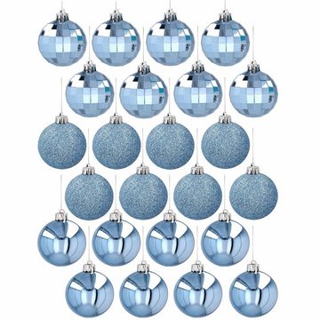 Sarcia.eu Weihnachtsbaumkugel Blaue Christbaumkugeln aus Kunststoff 5cm, 24 Stück