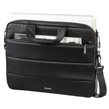 Hama Laptoptasche Notebook Tasche bis 41 cm (16,2 Zoll), Farbe Schwarz, eleganter Look, Mit Tablet- und Dokumentenfach, Organizerstruktur und Trolleyband