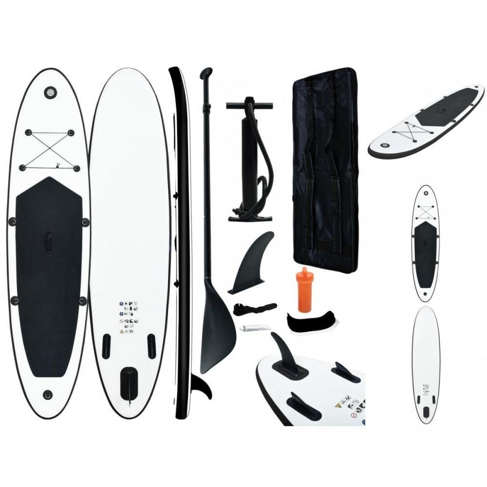 Schlauchboot Aufblasbares Stand Up Paddle Board Set Schwarz und Weiß