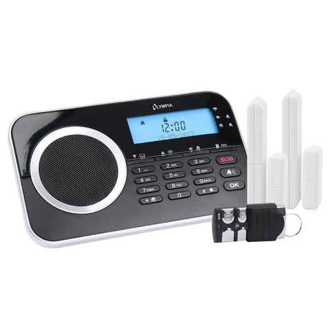 OLYMPIA OFFICE Protect 9730 GSM Alarmanlage (drahtlos, 868 MHz, 35 m Reichweite, LC-Display, 90 dB Sirene, schwarz)