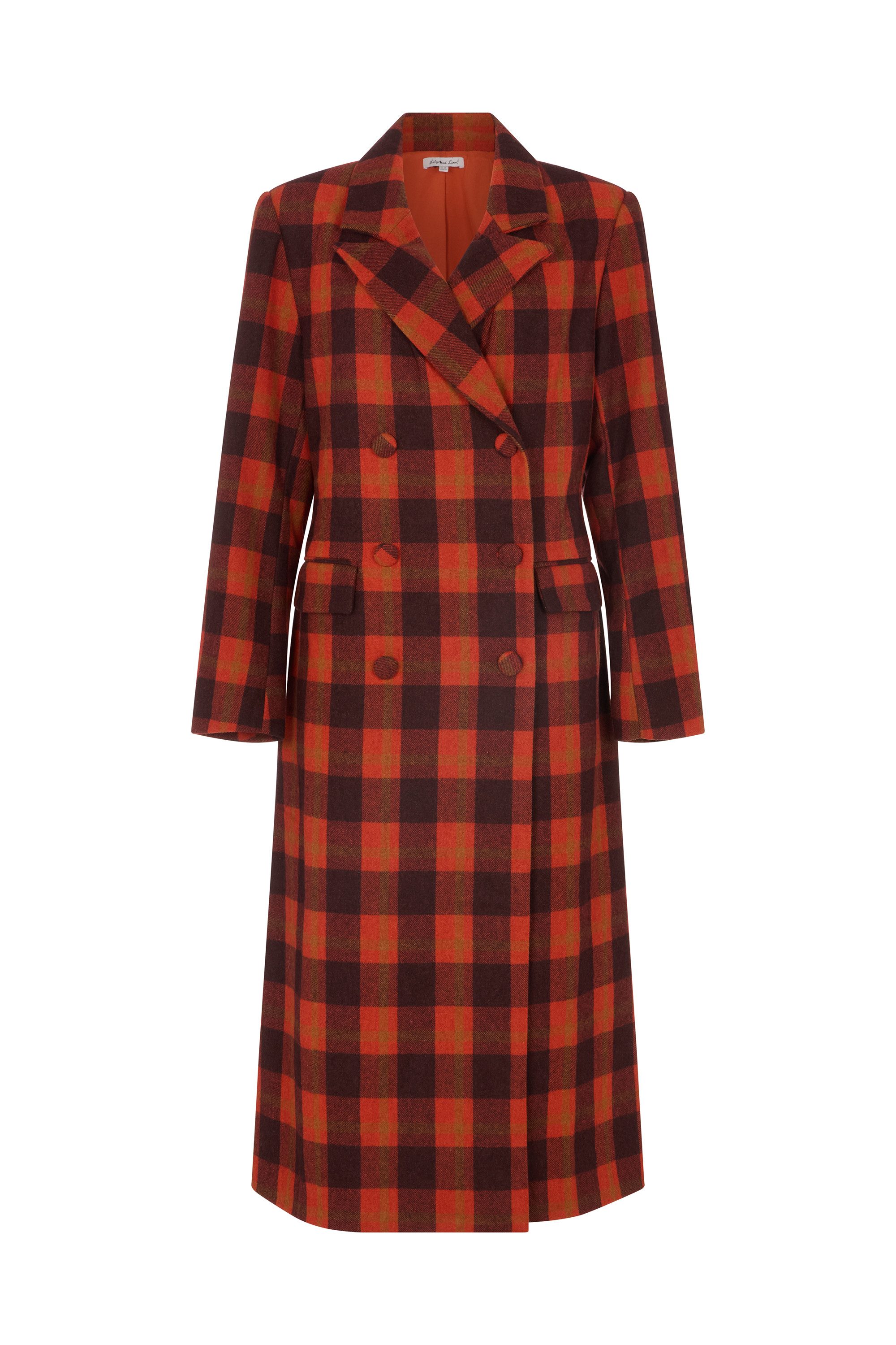 Lily and Lionel Langmantel Tamara Double Breasted Check Print Coat Damen günstig online kaufen
