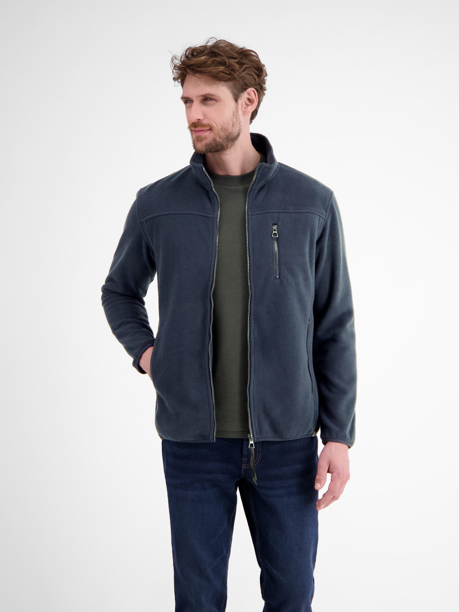 LERROS Sweatjacke Polarfleece-Jacke mit Reißverschluss