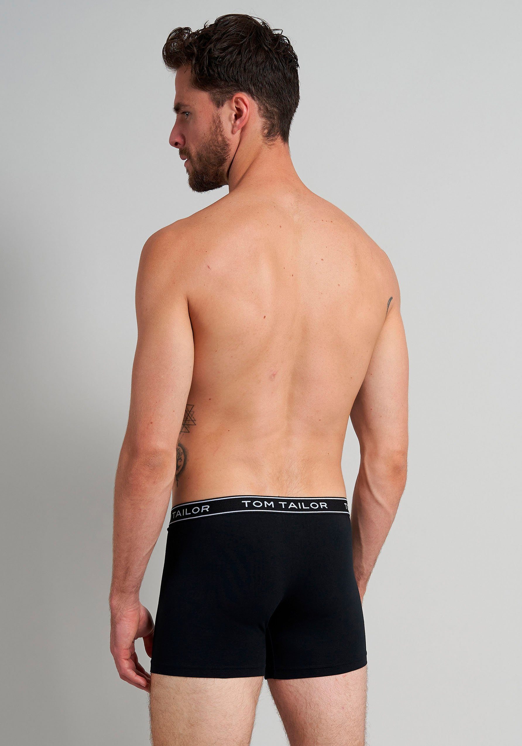 TOM TAILOR Boxershorts Buffer (3er Pack) bequem, basic, eng, atmungsaktiv, Logobund, Baumwollmix