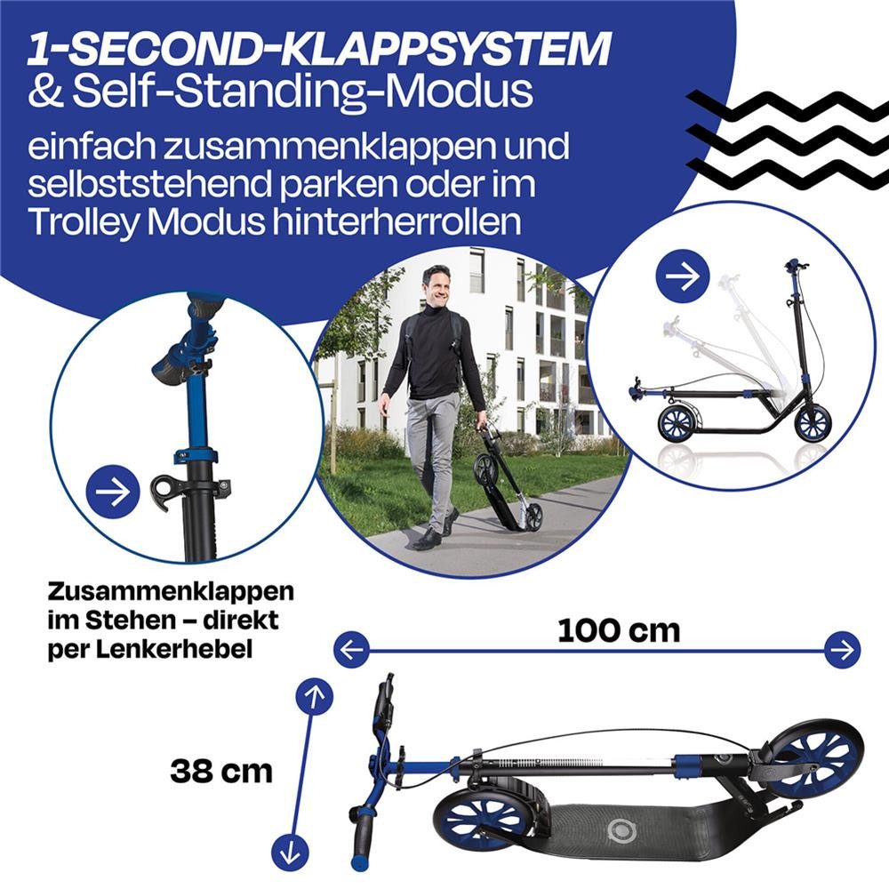 Globber Scooter ONE NL 230 ULTIMATE Scooter 230 mm, klappbar, ab 14 Jahren, Handbremse, 1-Sekunden-Faltung, langes Deck