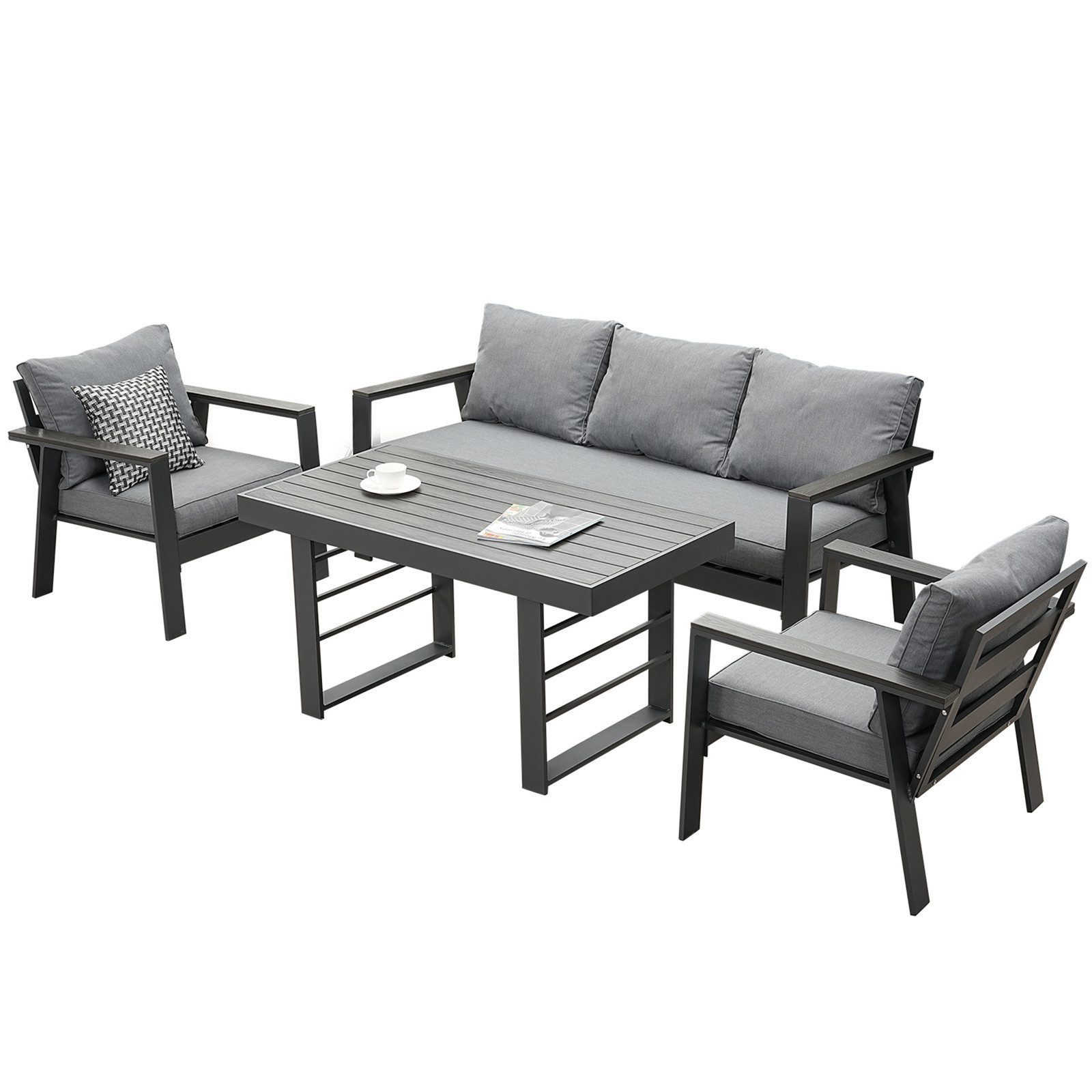 MeXo Gartenlounge-Set Gartenmöbel Set Aluminium 5-6 günstig online kaufen