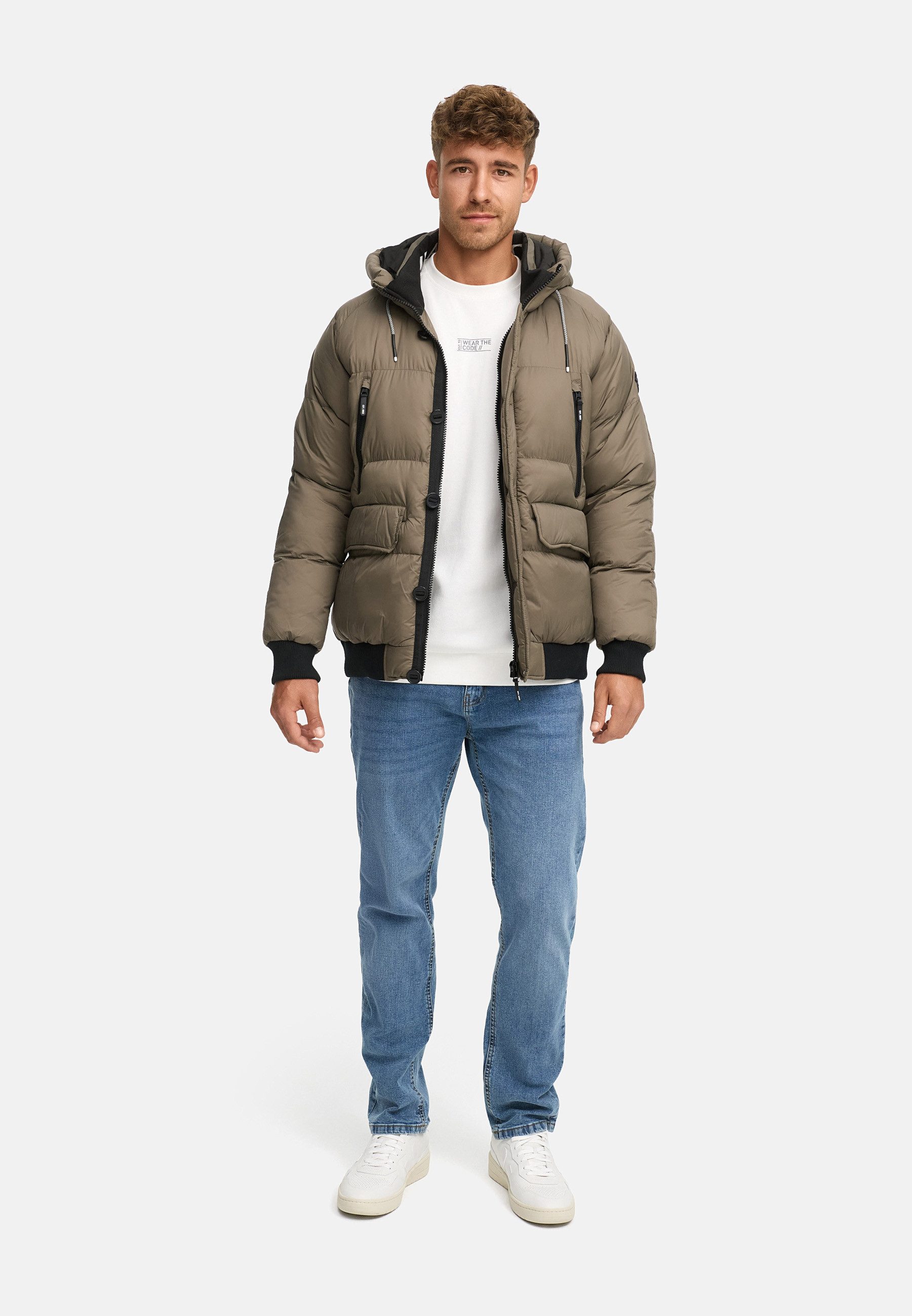 Indicode Steppjacke Herren INPaulix Herrenjacke Daunen-Optik